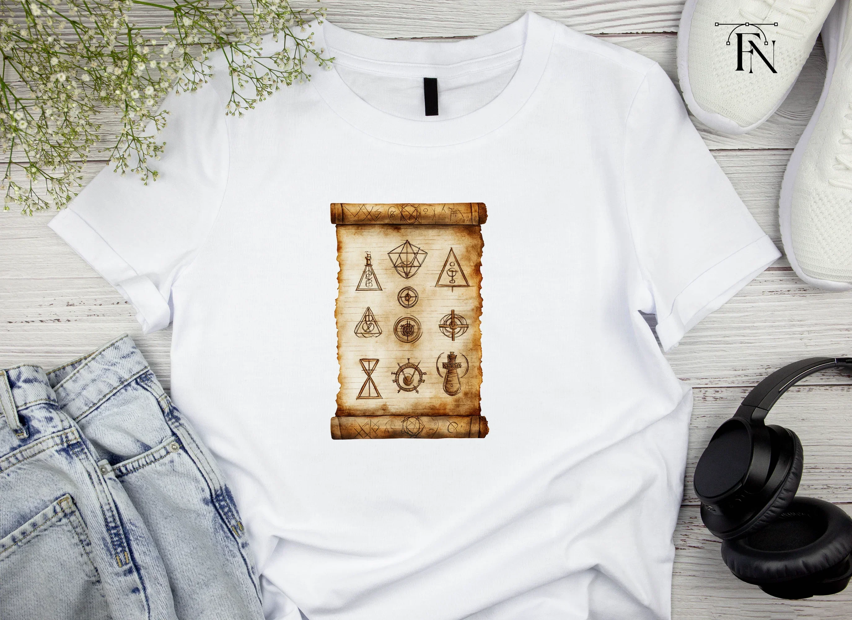 Ancient Scroll Mystic Symbols Clipart Bundle - Image 4