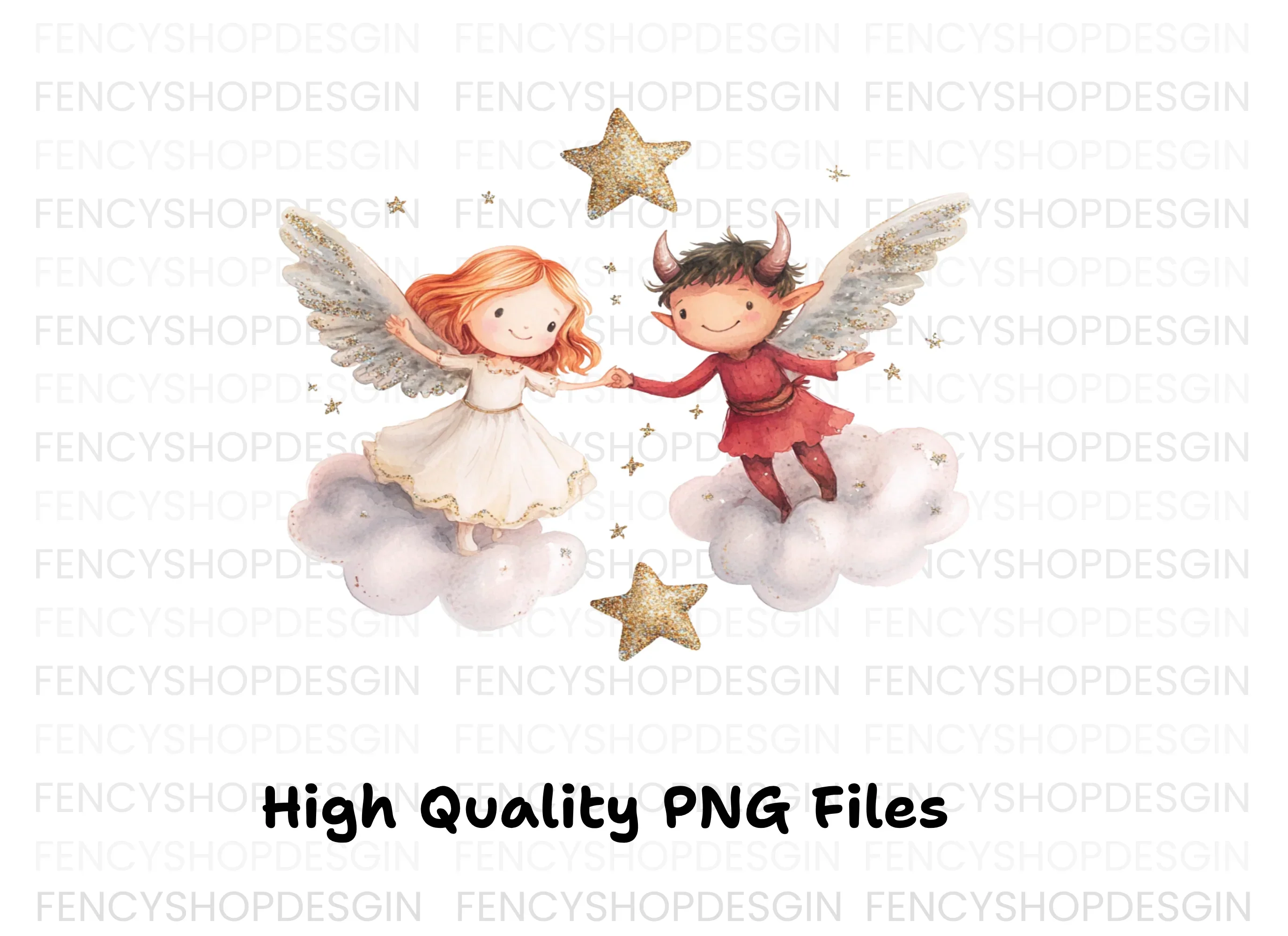 Angels and Devils Clipart Bundle - Image 2