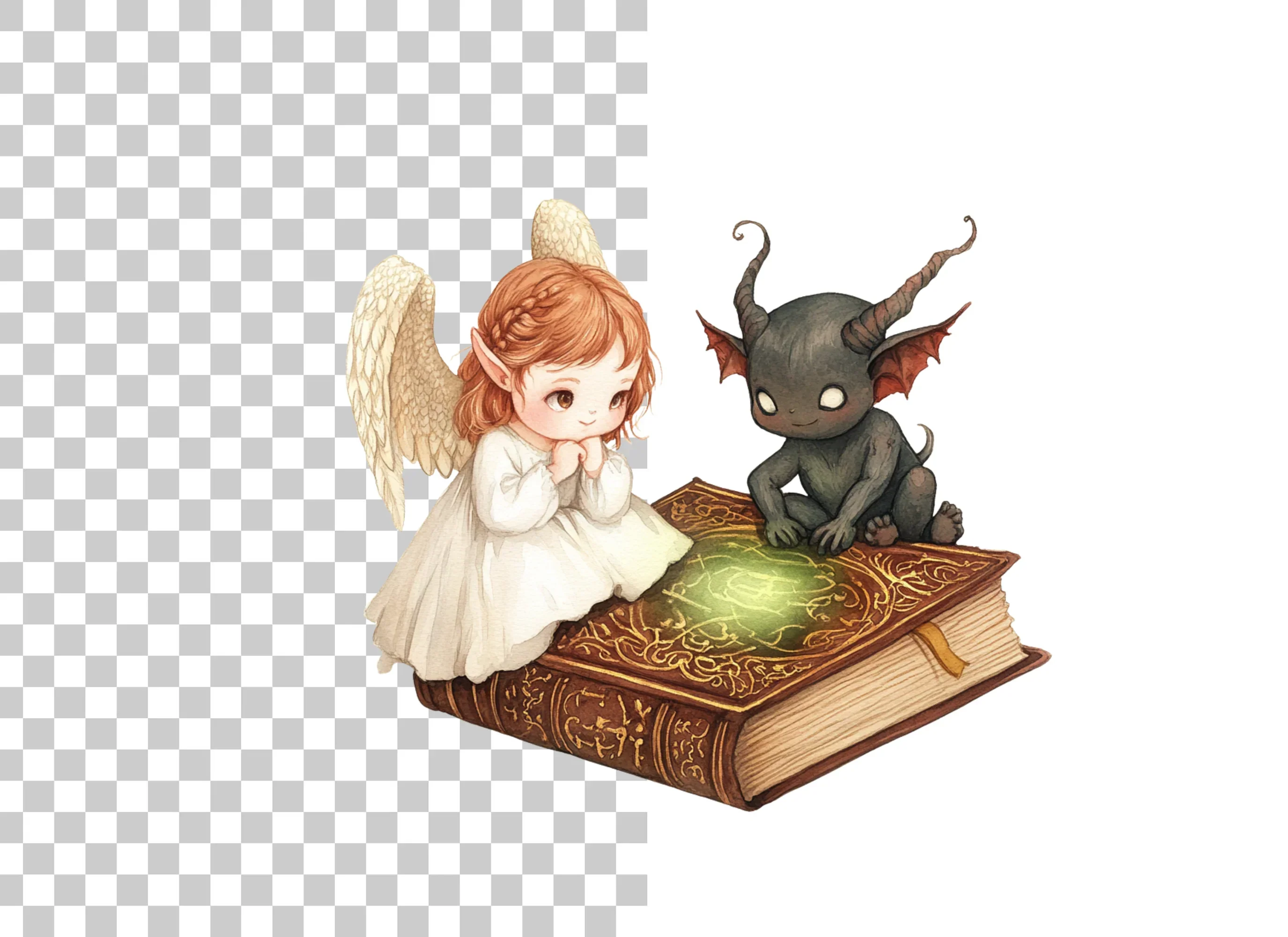 Angels and Devils Magic Books Clipart Bundle - Image 2