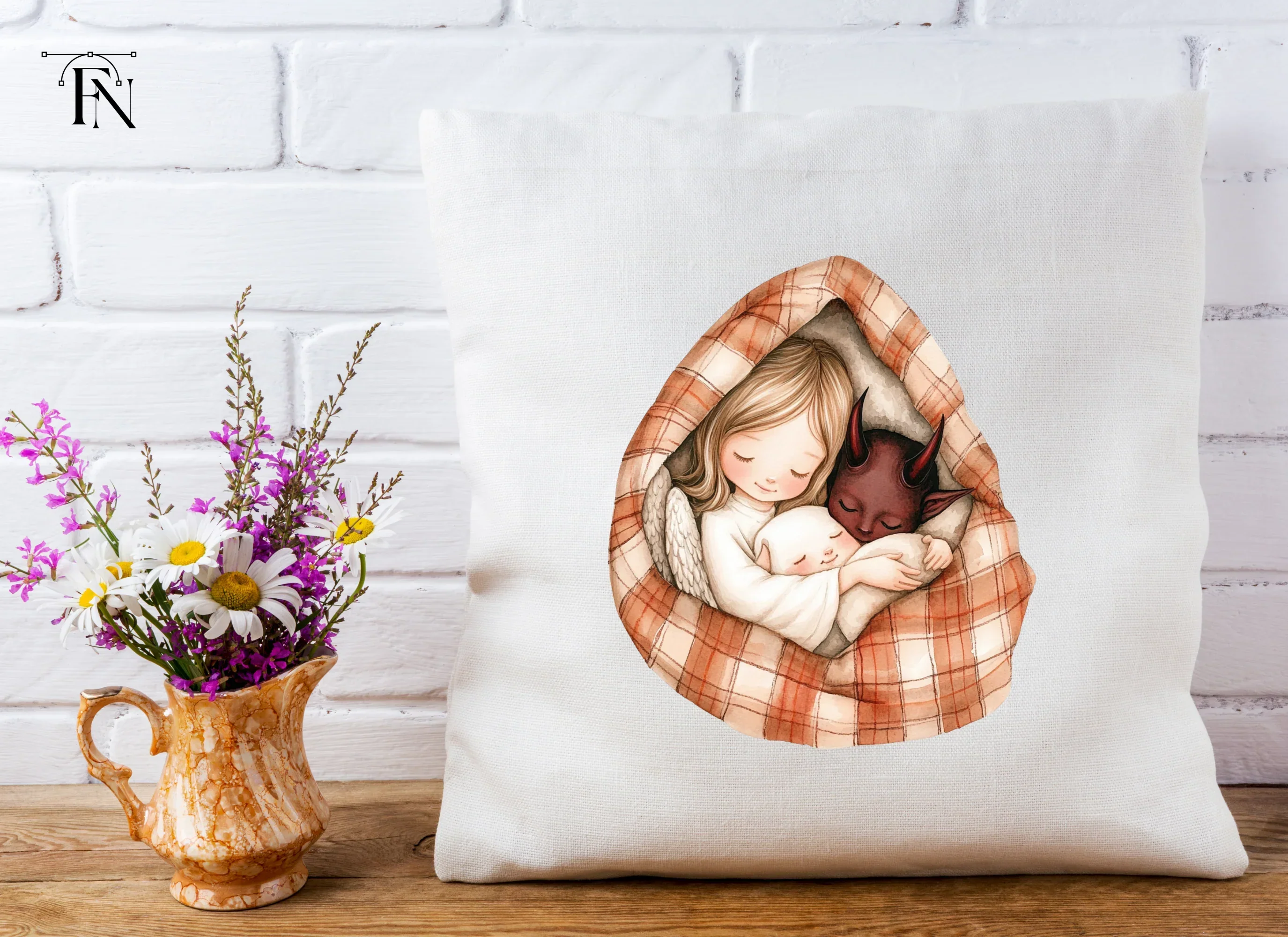 Angels and Devils Sleeping Clipart Bundle - Image 3