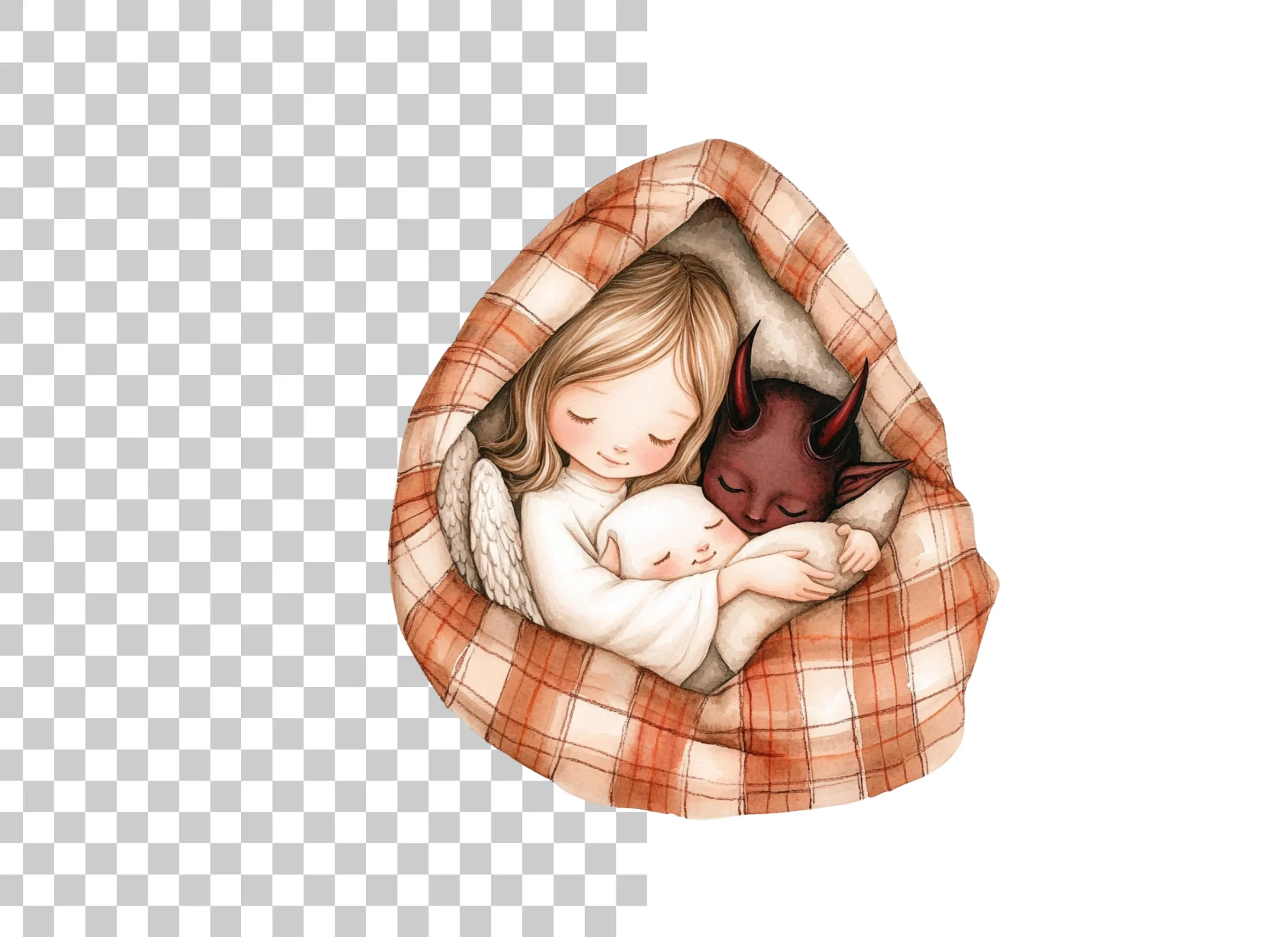 Angels and Devils Sleeping Clipart Bundle - Image 6