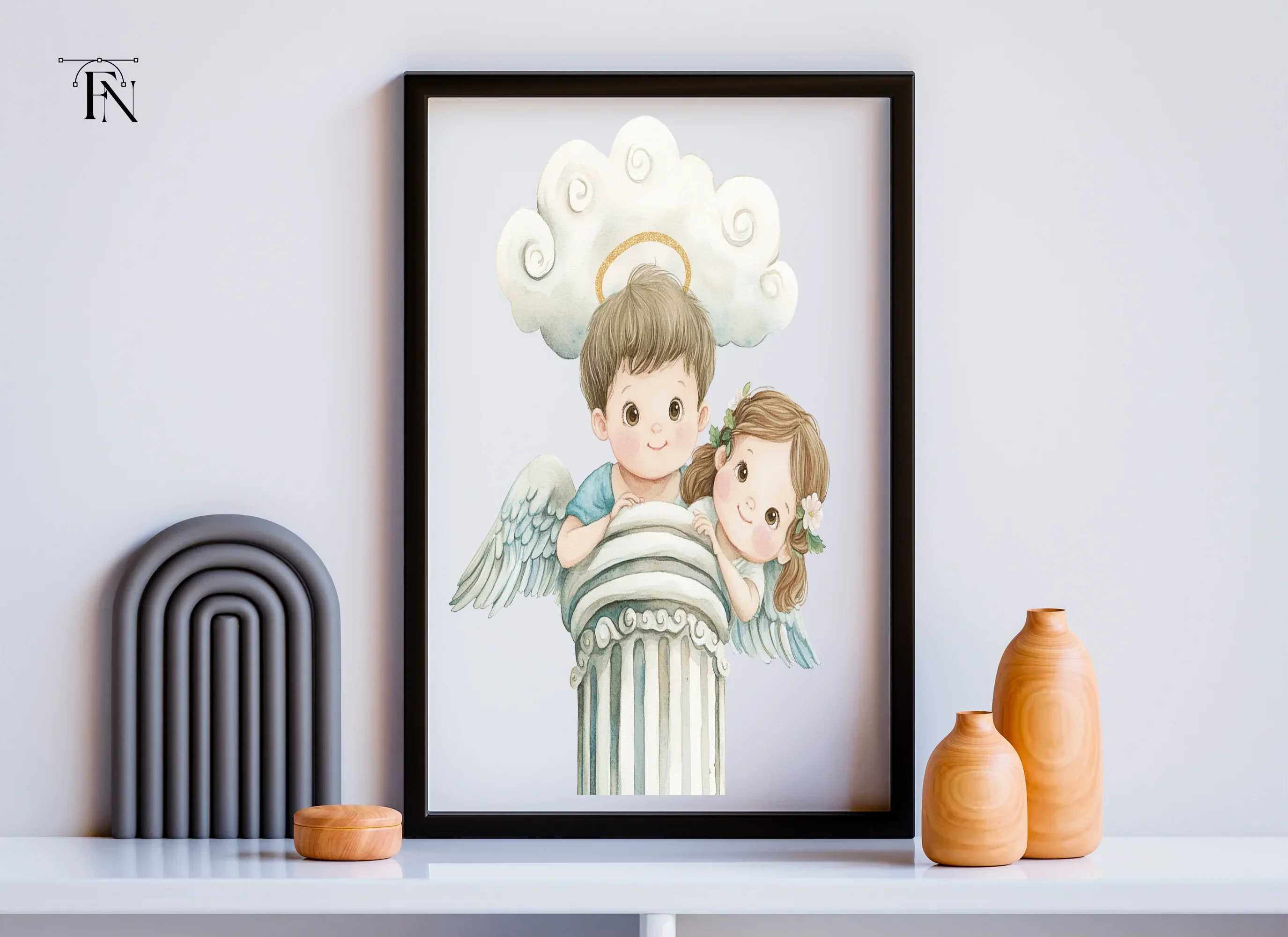 Angels on Pillars Clipart Bundle - Image 3