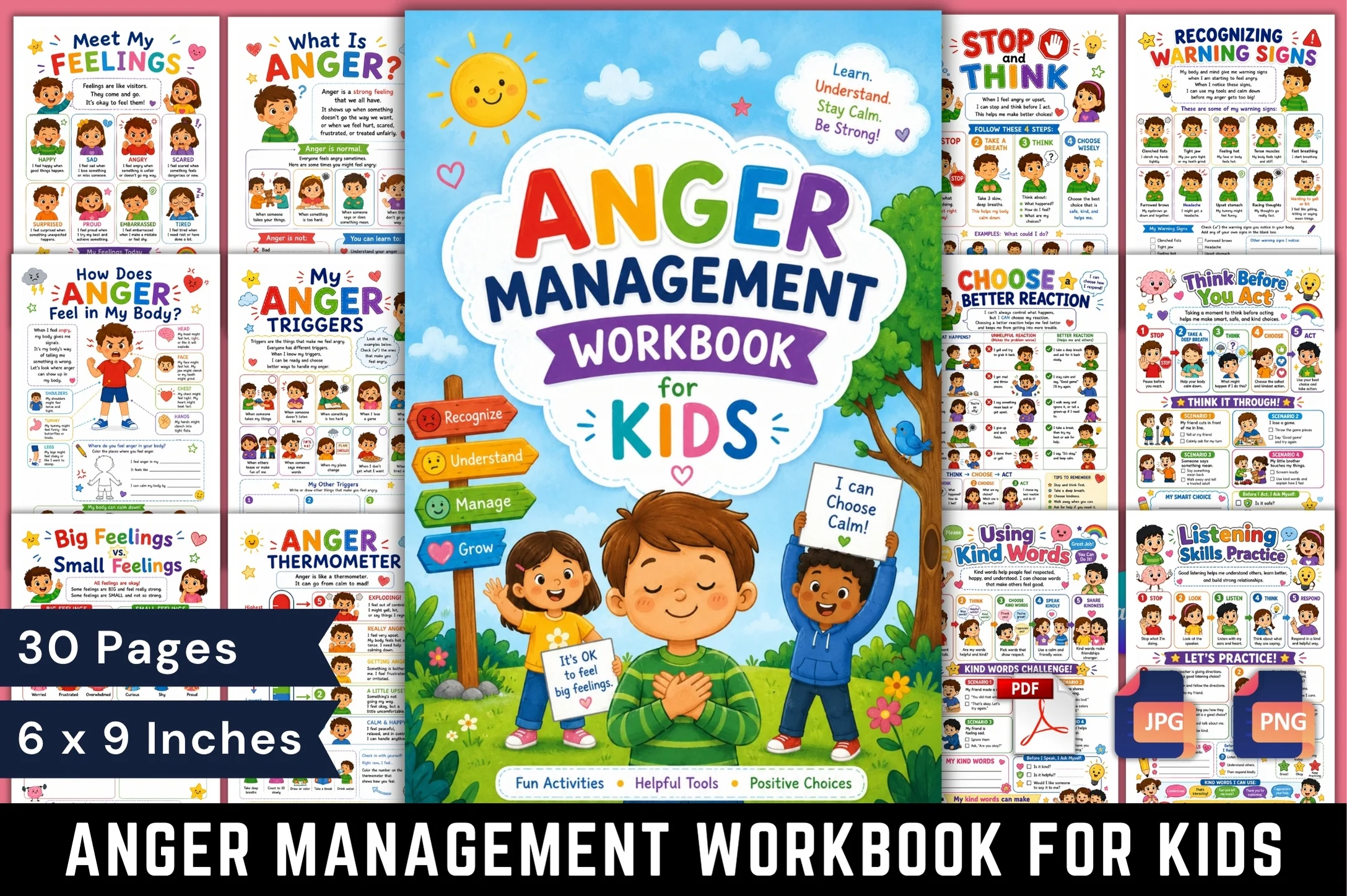 Anger Management For Kids Workbook