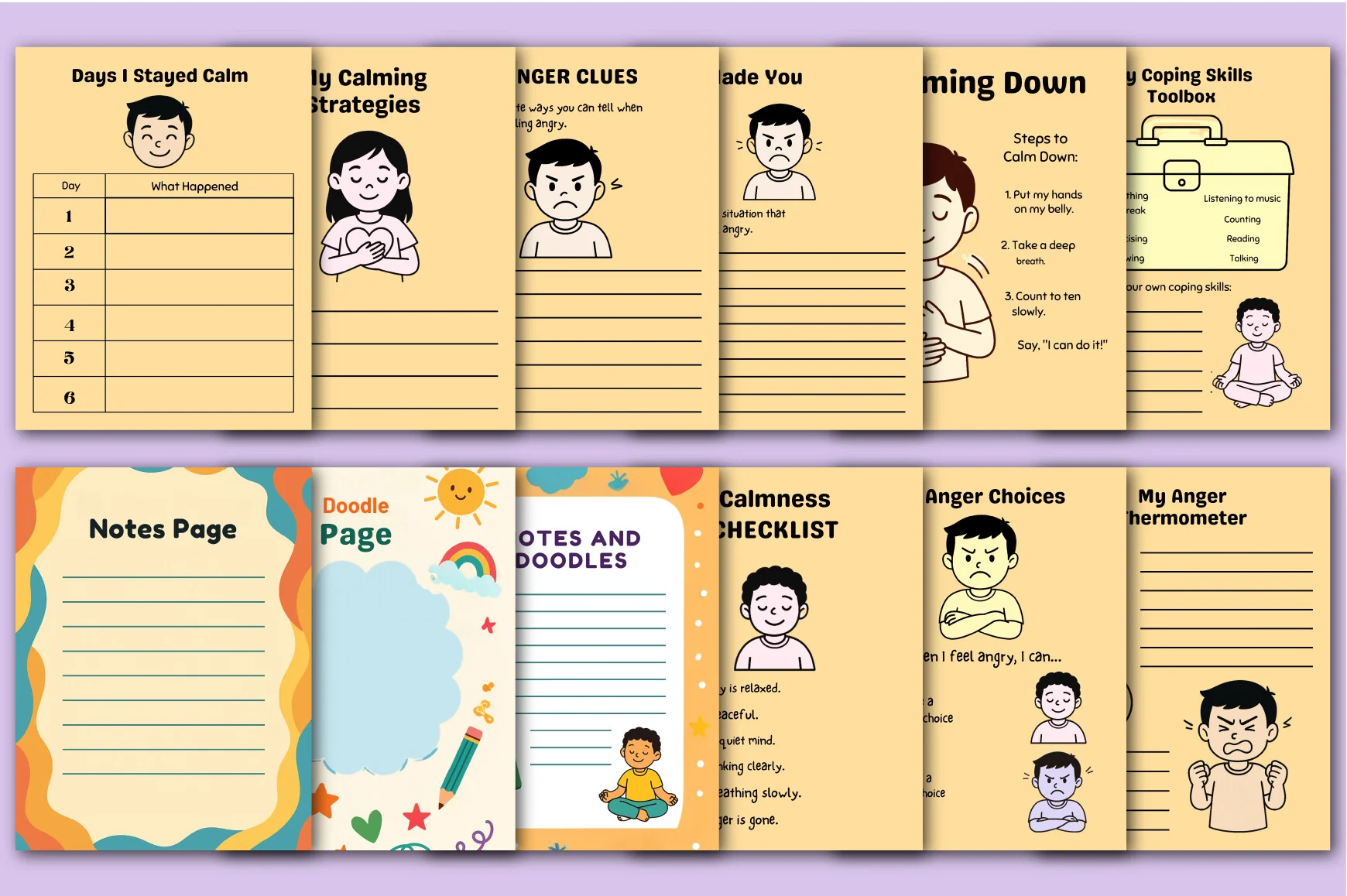 Anger Management Worksheets for Kids Planner - Image 5