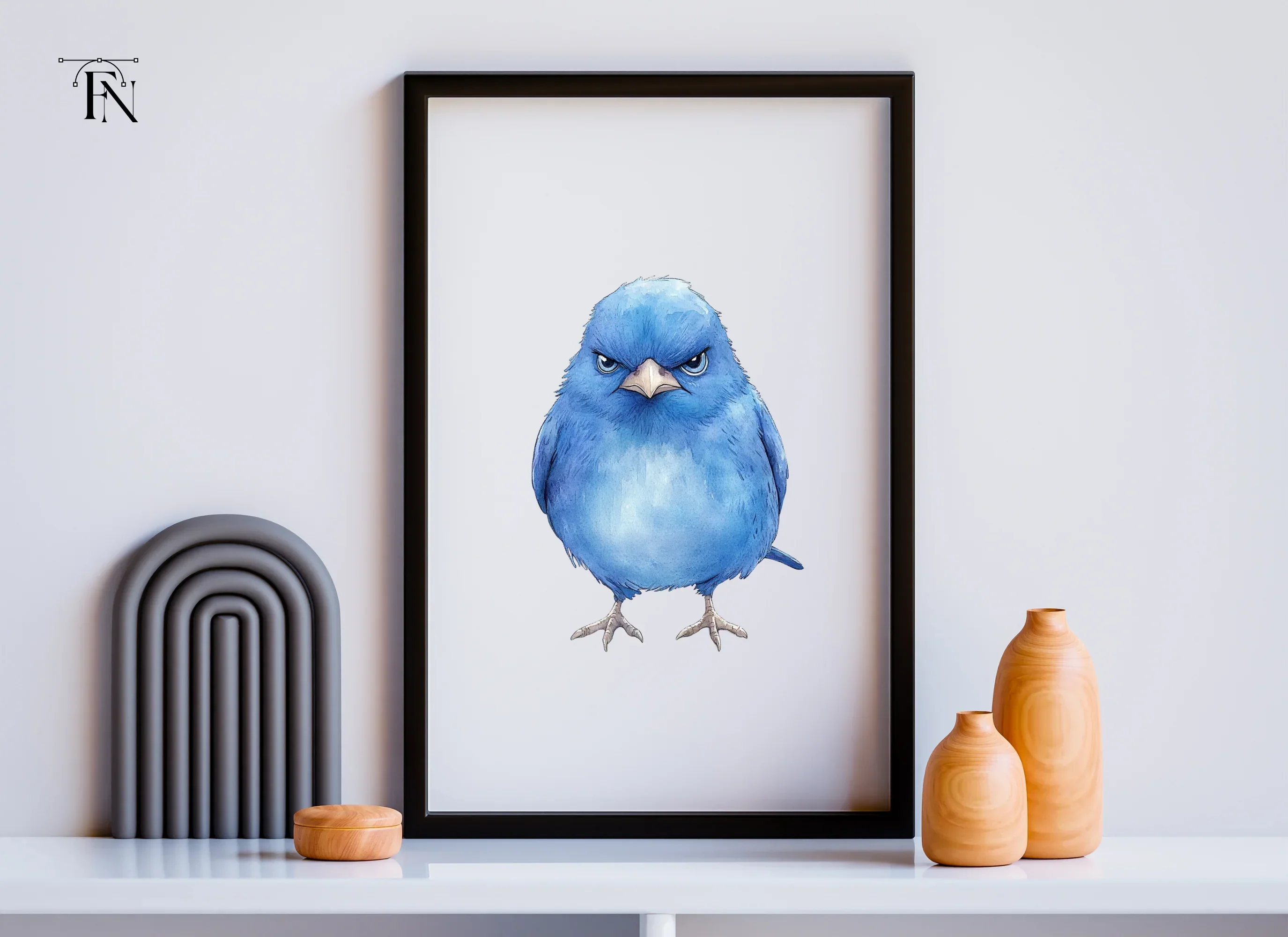 Angry Blue Bird Clipart Bundle - Image 6