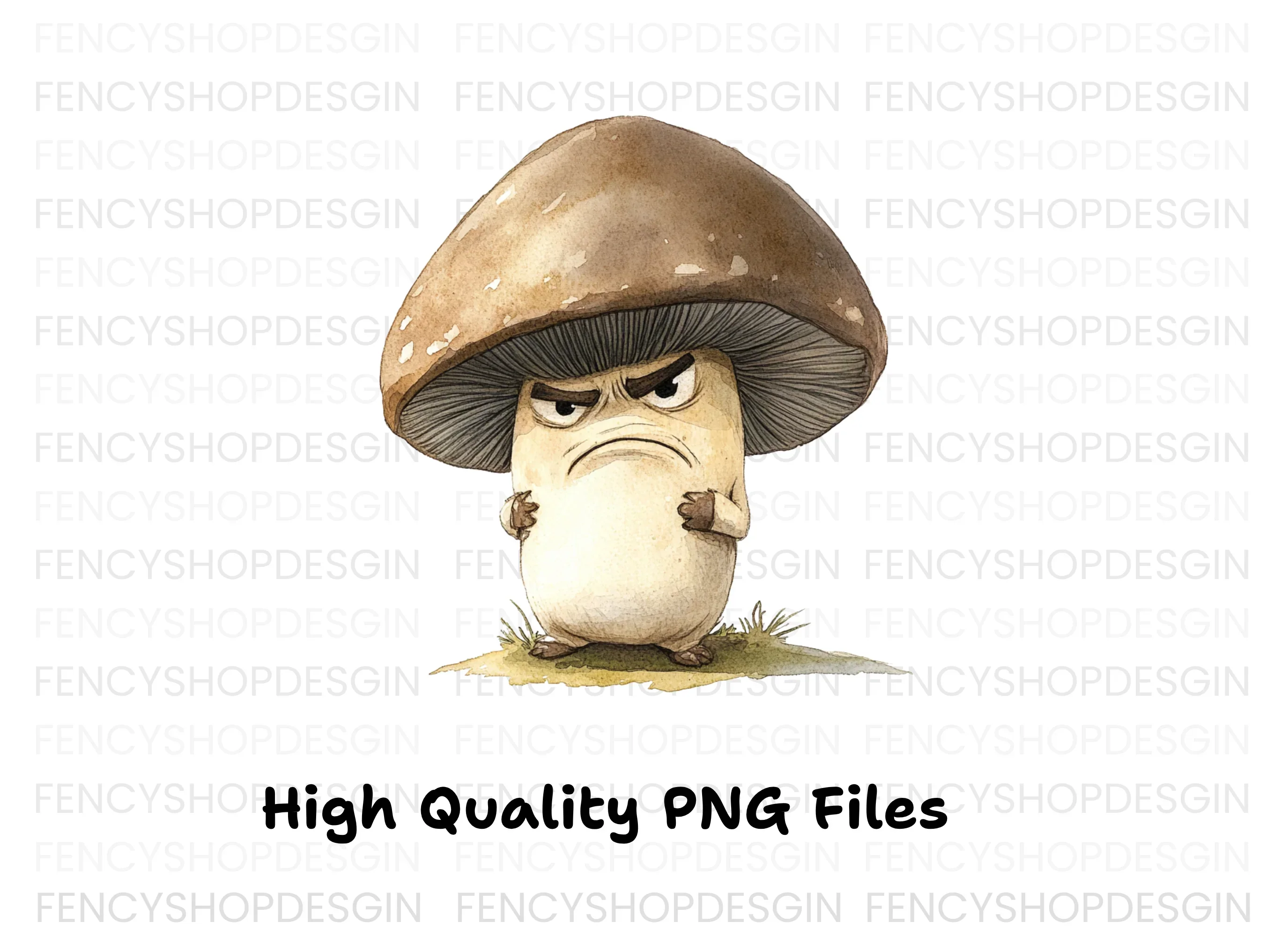 Angry Brown Mushroom Clipart Bundle - Image 3