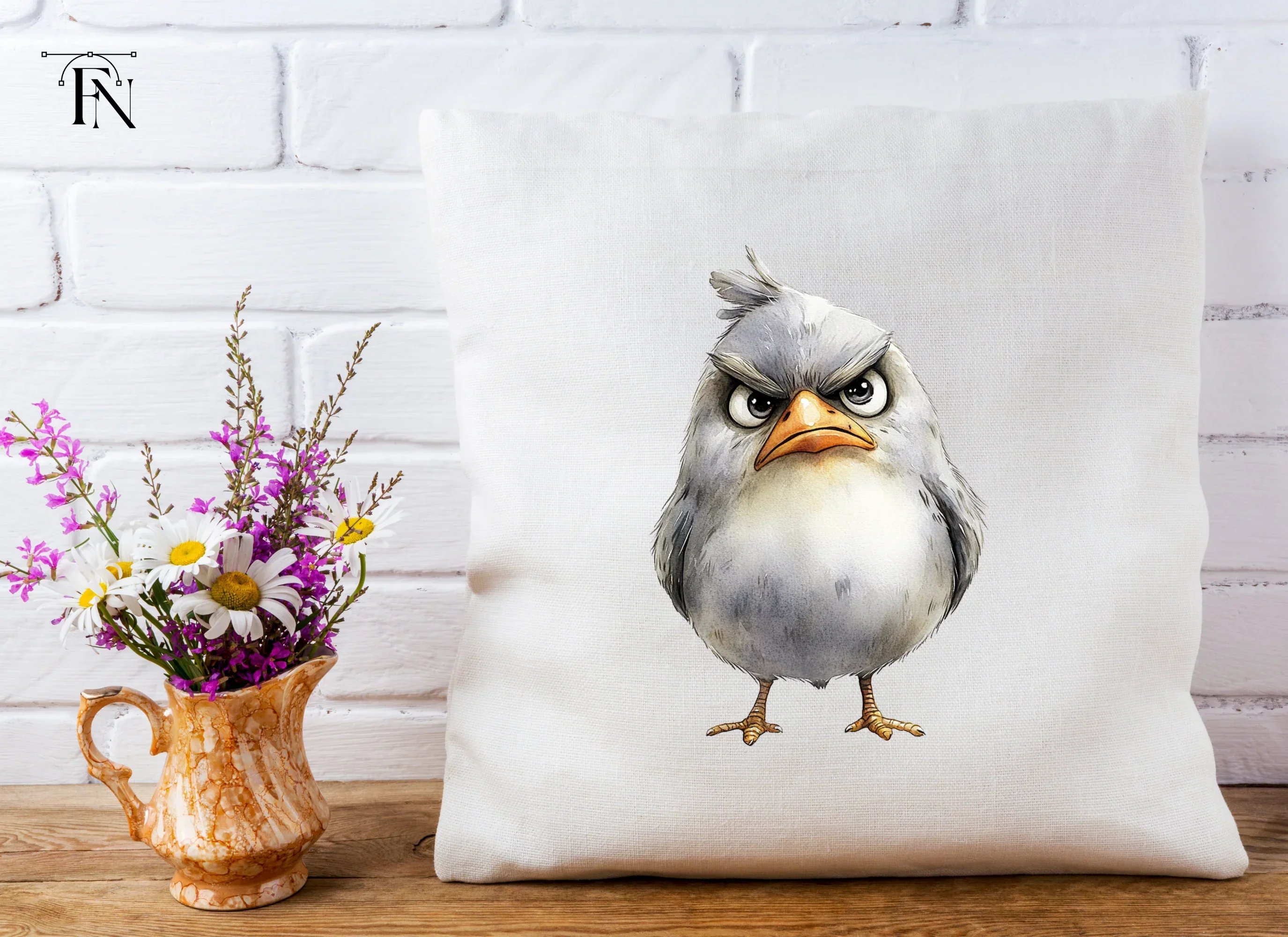 Angry Grey Bird Cartoon Clipart Bundle - Image 5