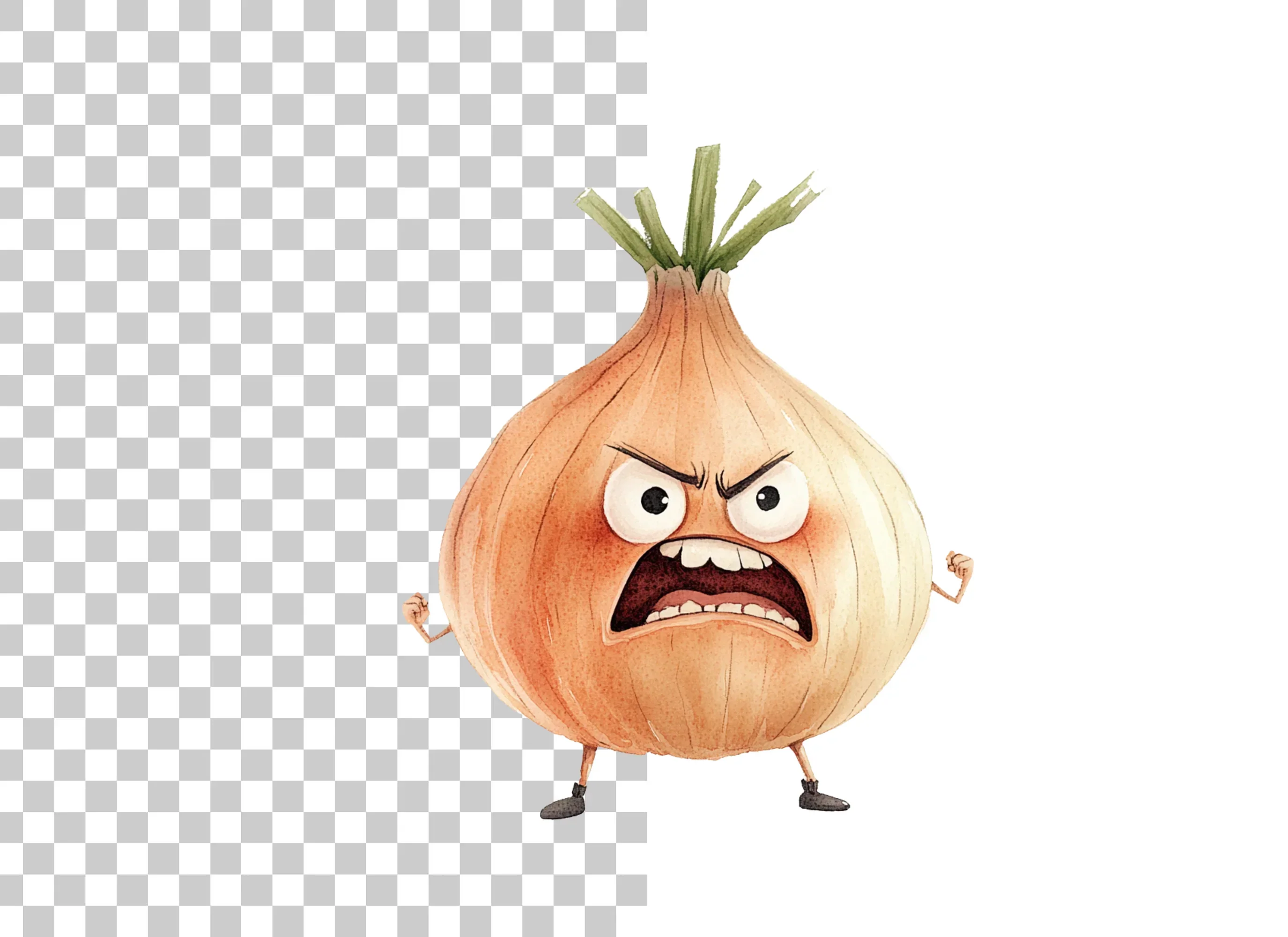 Angry Onion Cartoon Clipart Bundle - Image 3