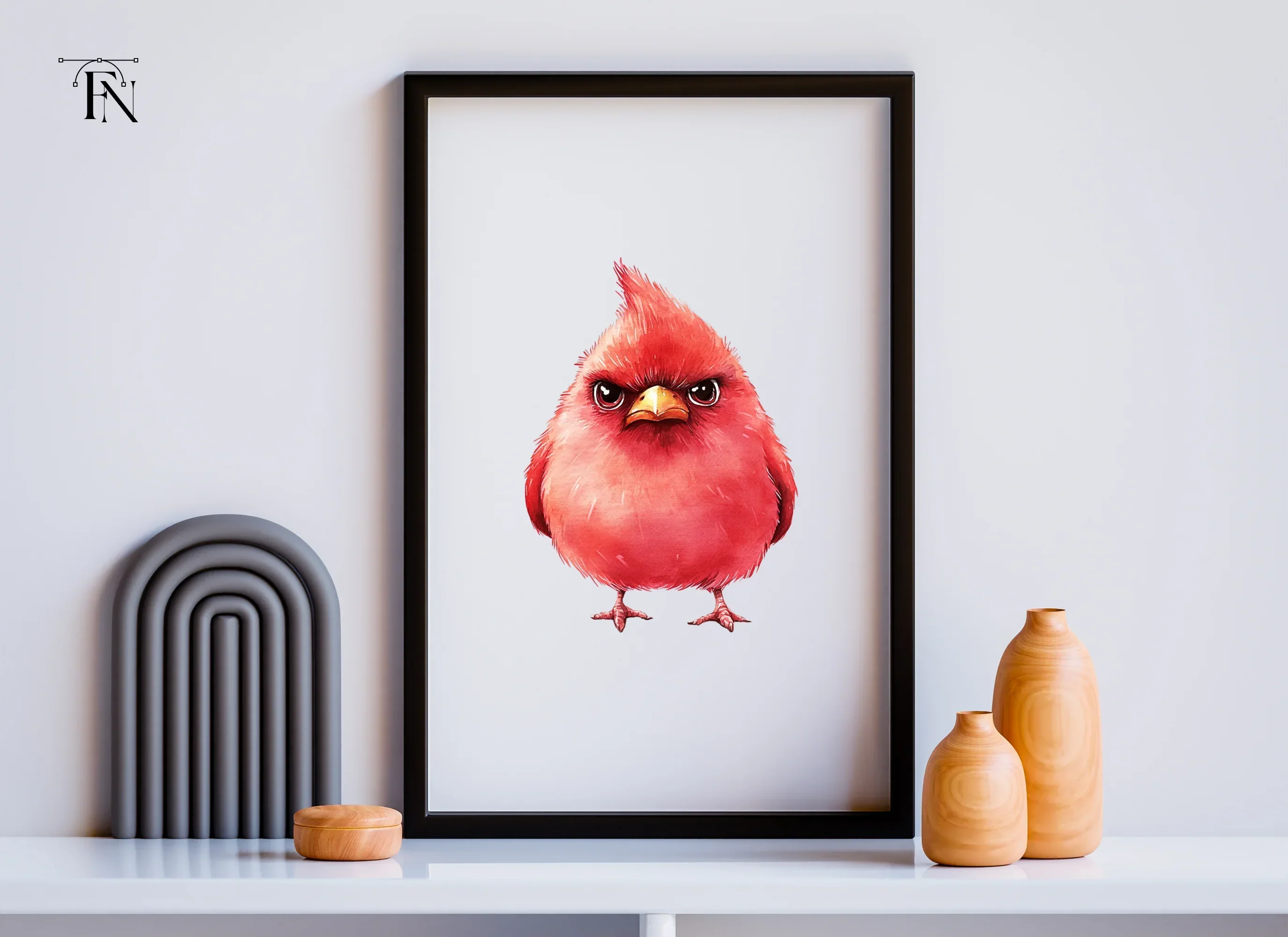 Angry Red Cardinal Bird Clipart Bundle - Image 5