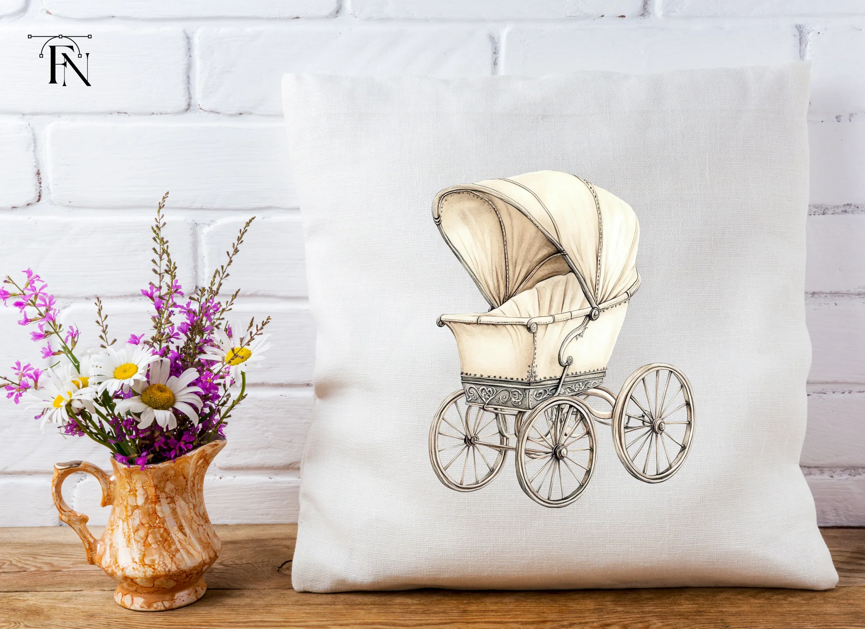 Antique Baby Pram Clipart Bundle - Image 5