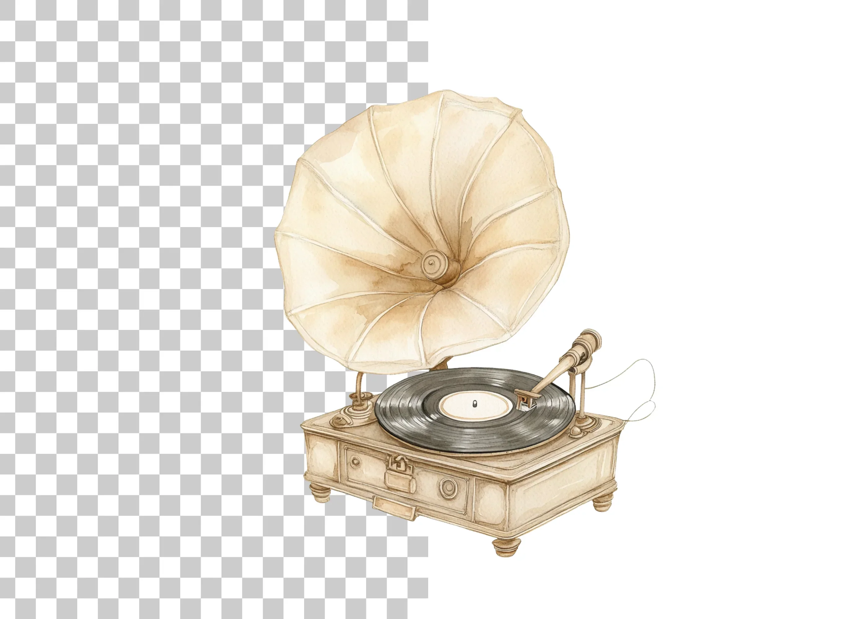 Antique Record Player Clipart Bundle - Image 3