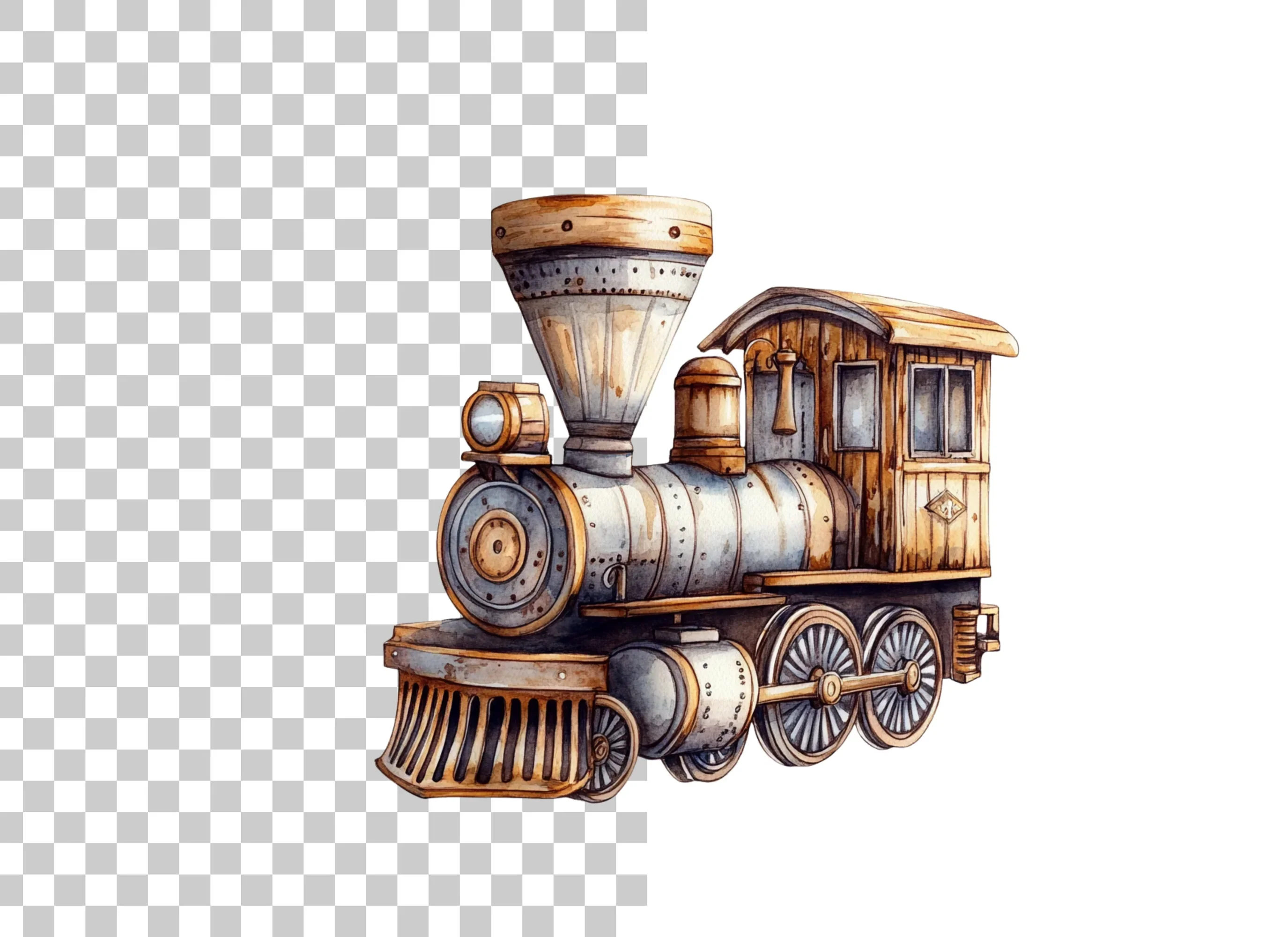 Antique Steam Train Clipart Bundle - Image 6