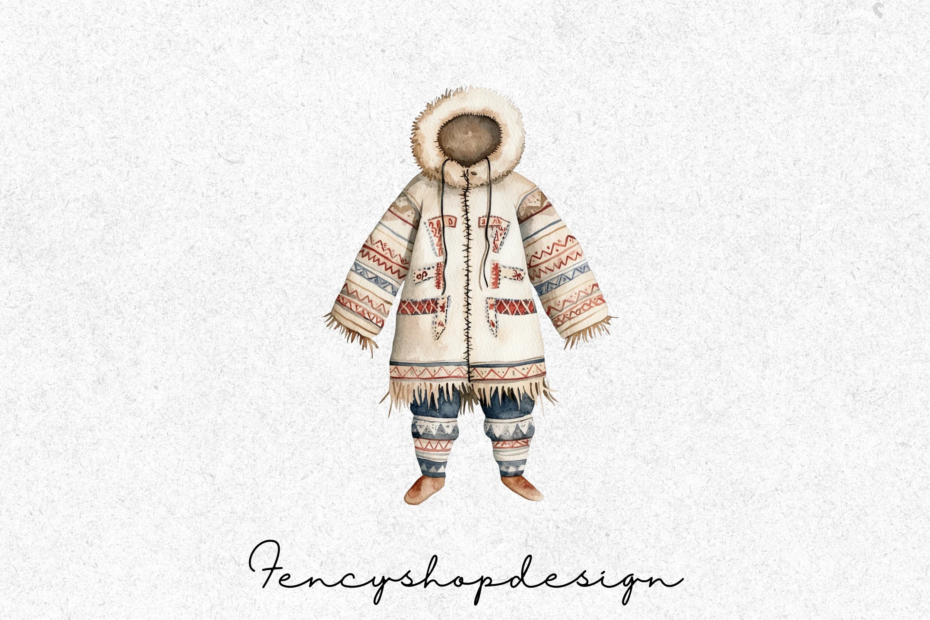 Arctic Winter Clothing Portraits Clipart Bundle - Image 3
