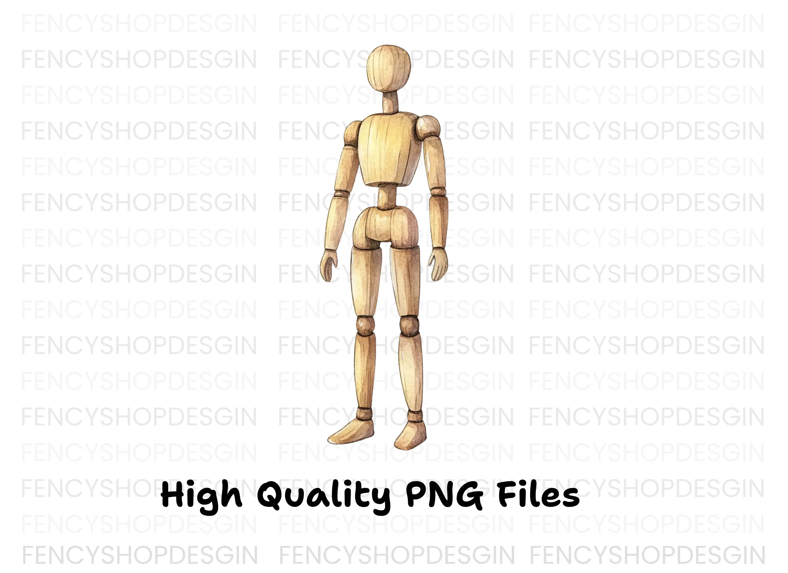 Articulated Wooden Figure Clipart Bundle - Image 2