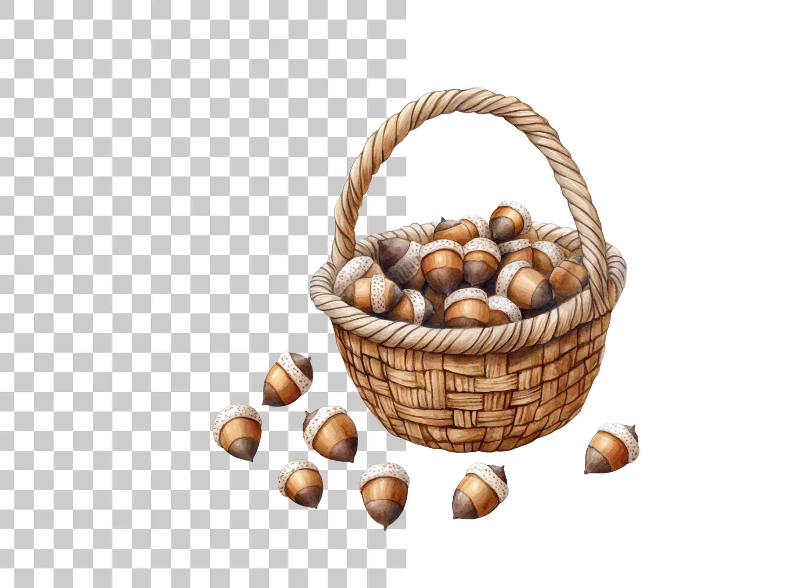 Autumn Acorn Baskets Clipart Bundle - Image 2