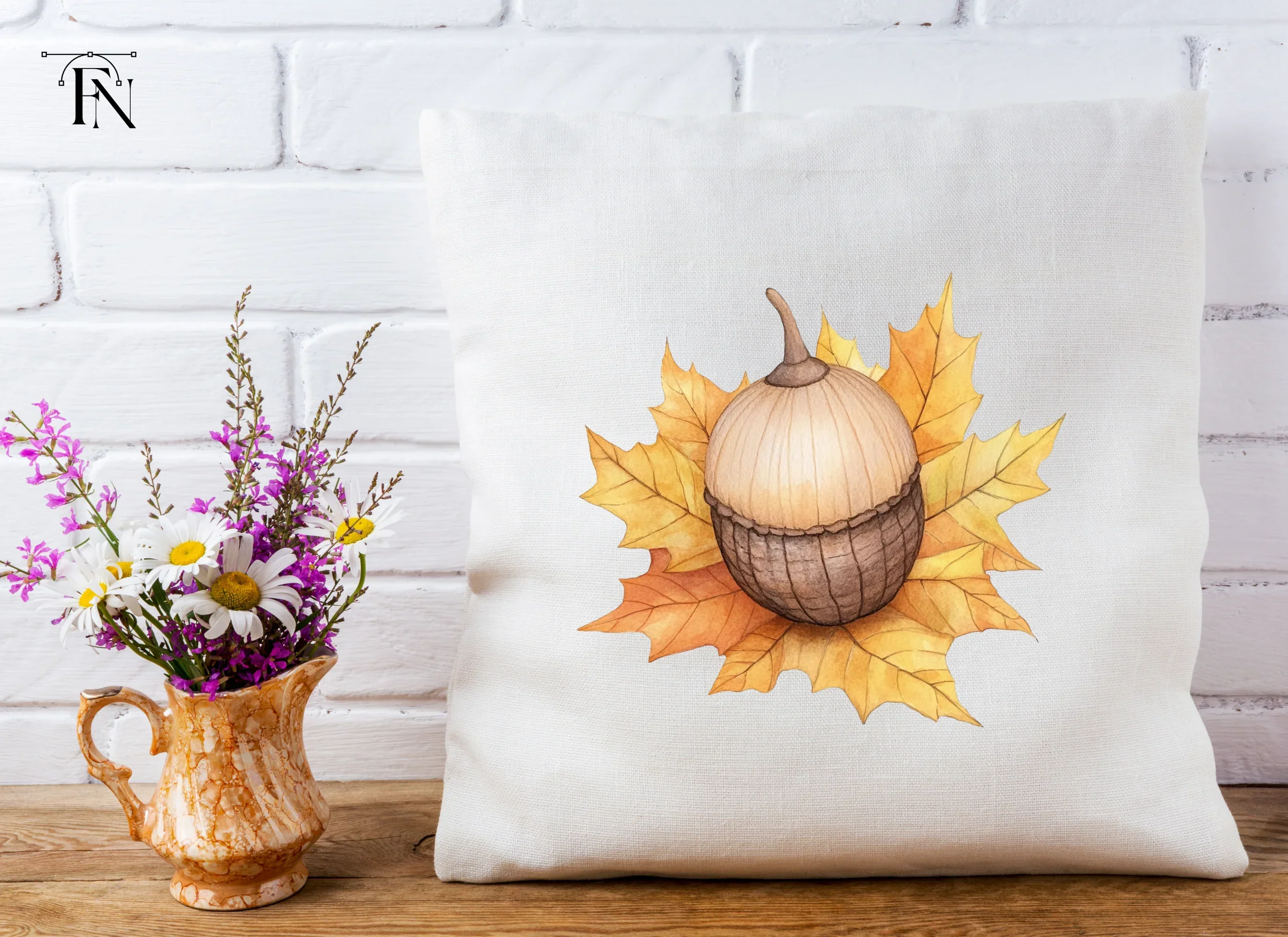 Autumn Acorns and Maple Leaves Clipart Bundle - Image 5