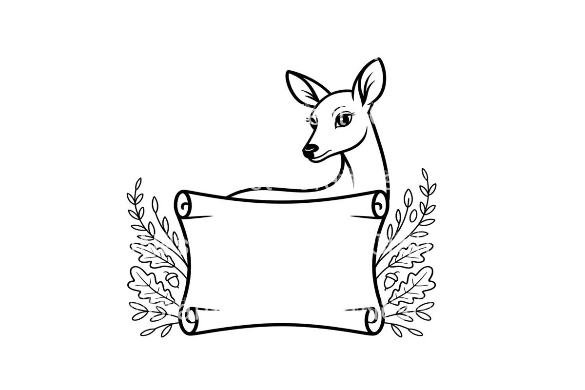 Autumn Deer and Scroll Coloring Books - Image 2