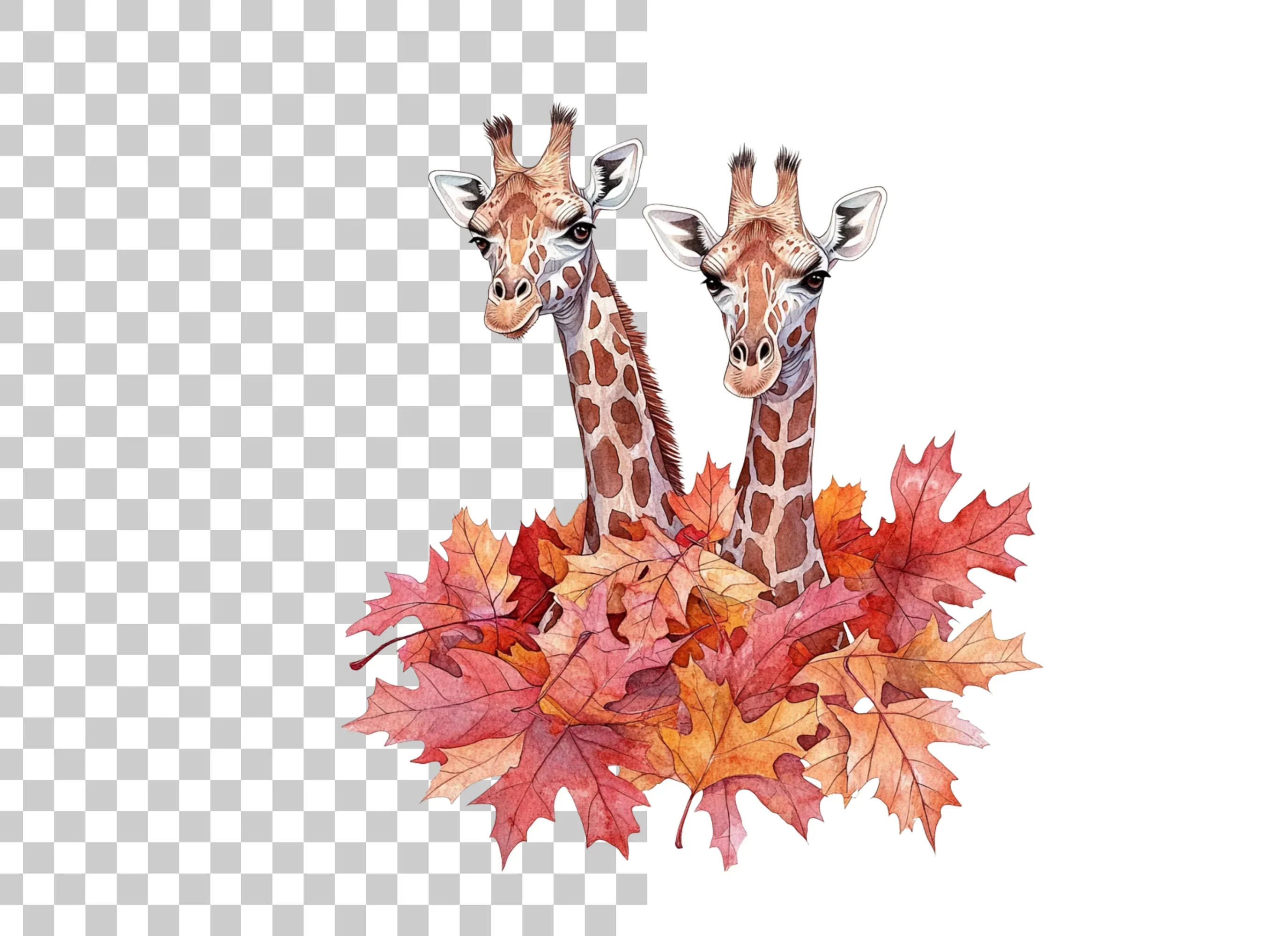 Autumn Giraffe Clipart Bundle - Image 2