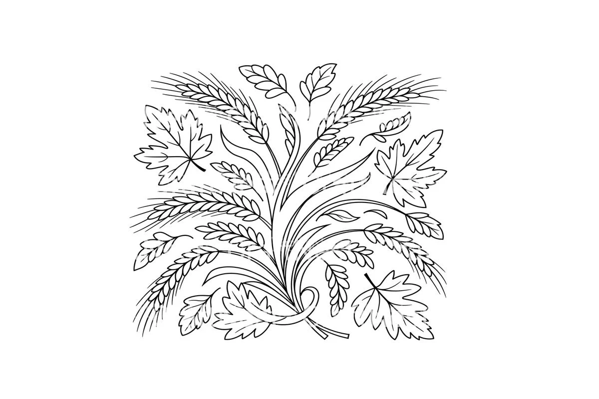 Autumn Harvest Wheat and Leaves Coloring Books - Image 2