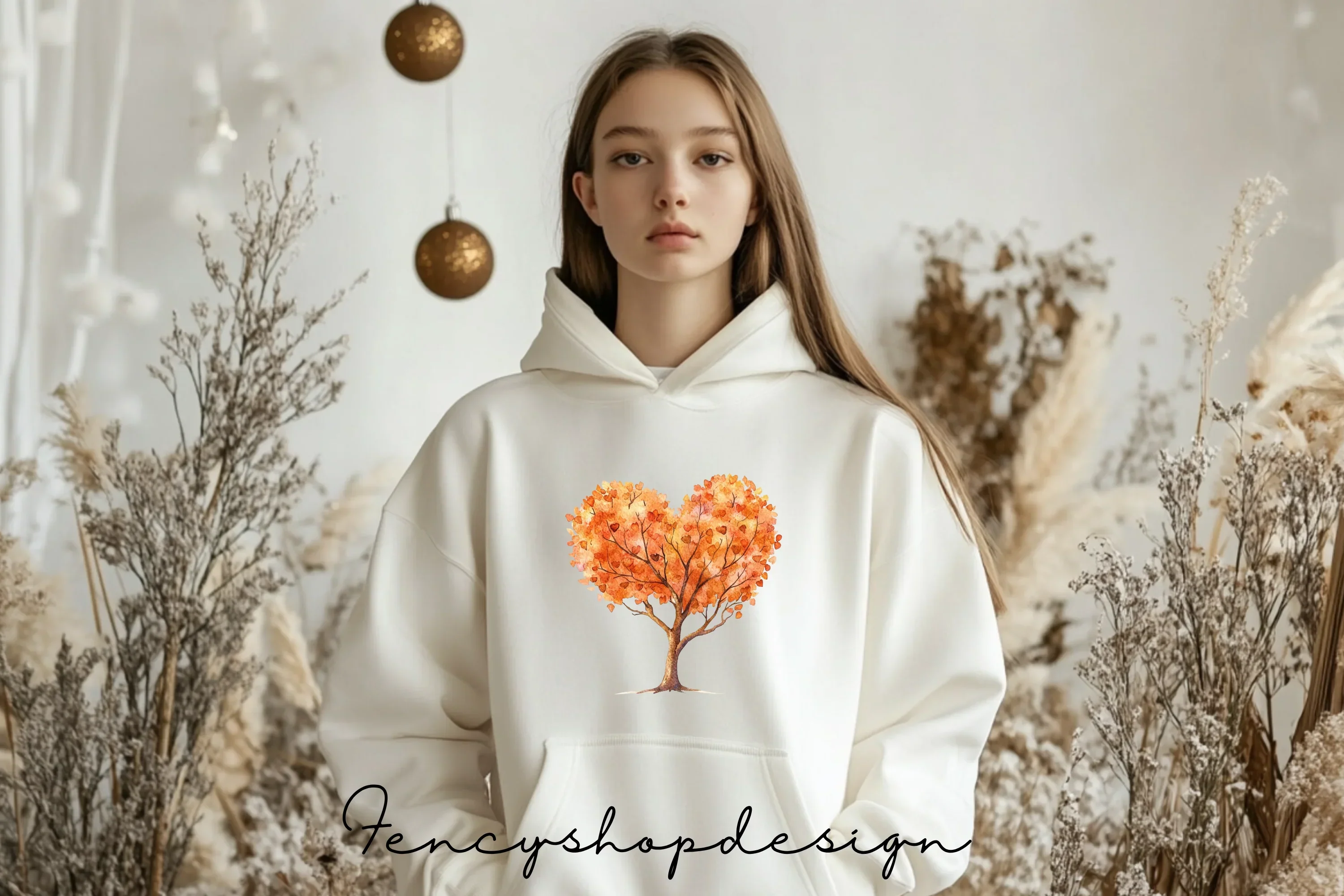 Autumn Heart Trees Clipart Bundle - Image 6