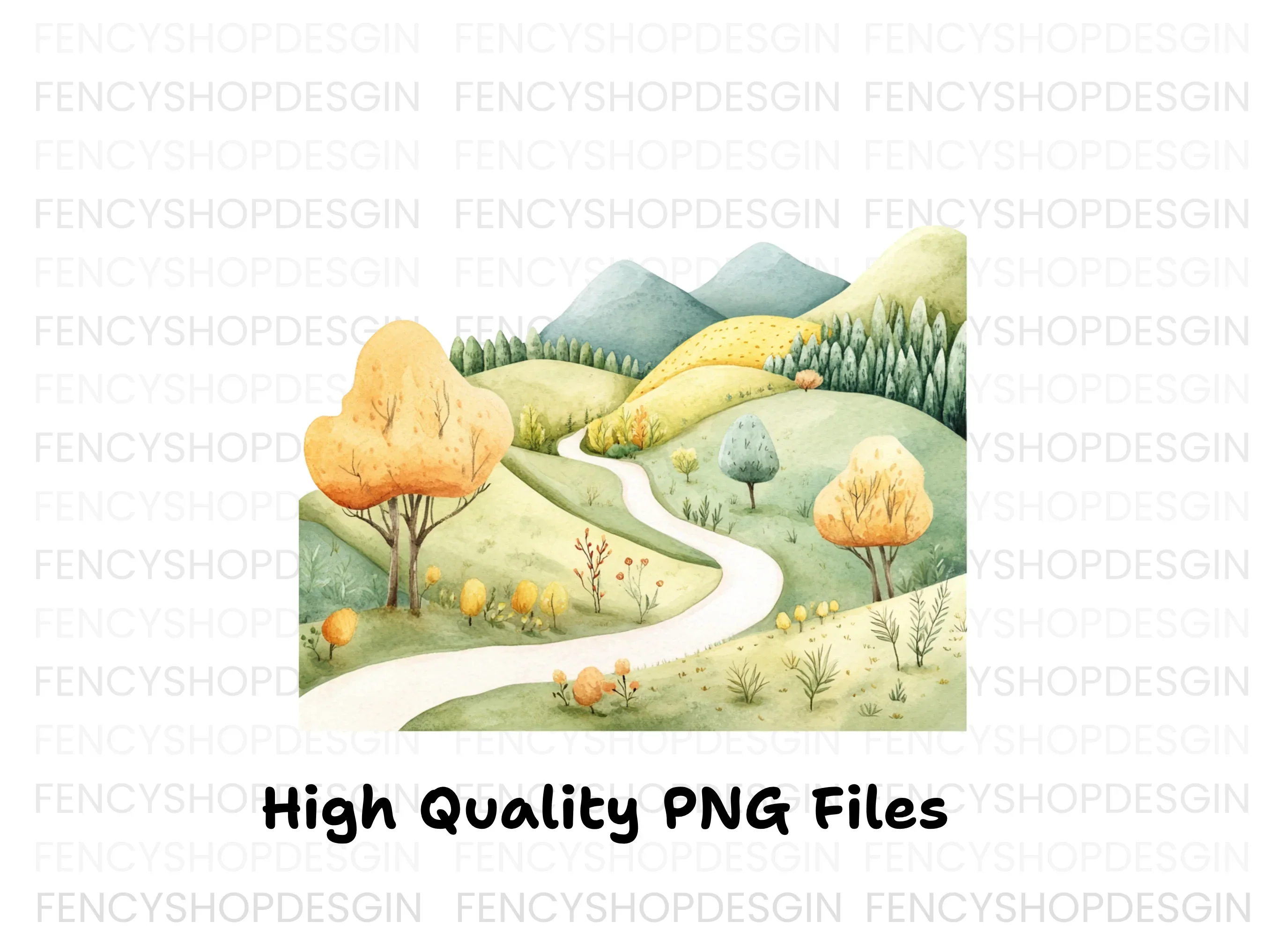 Autumn Hills Landscape Path Clipart Bundle - Image 2