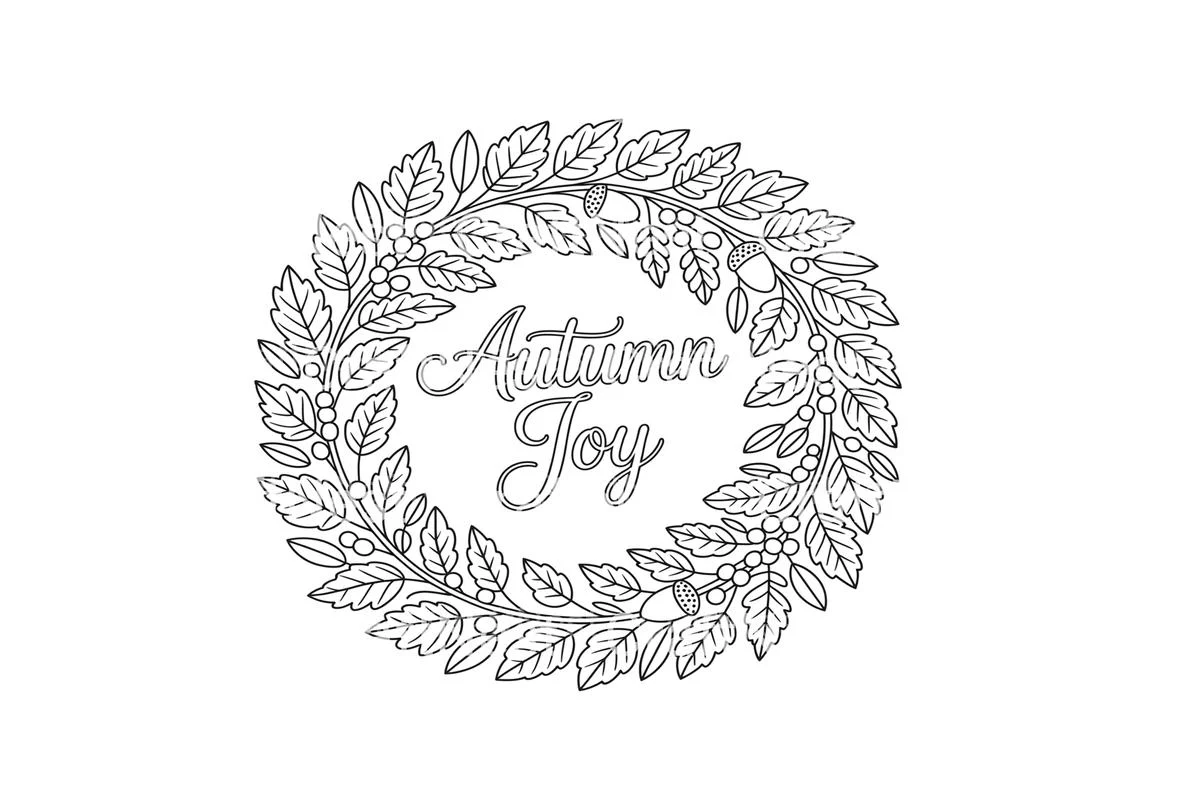 Autumn Joy Wreath Coloring Books - Image 2