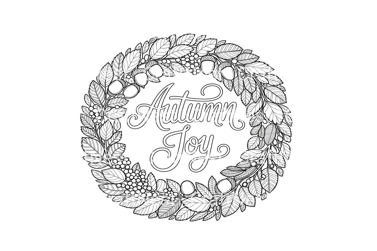 Autumn Joy Wreath Coloring Books - Image 4