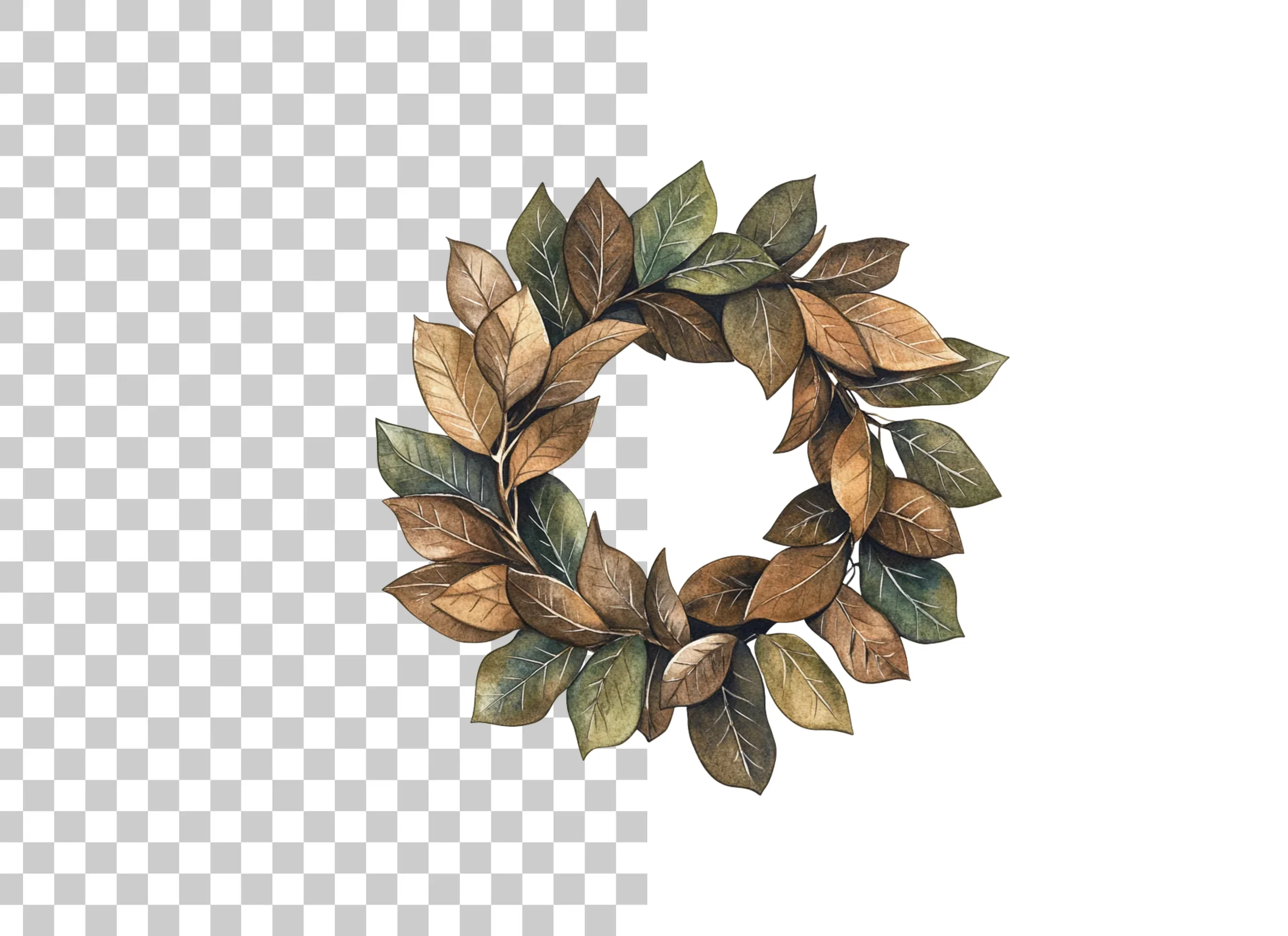 Autumn Leaf Wreaths Clipart Bundle - Image 6