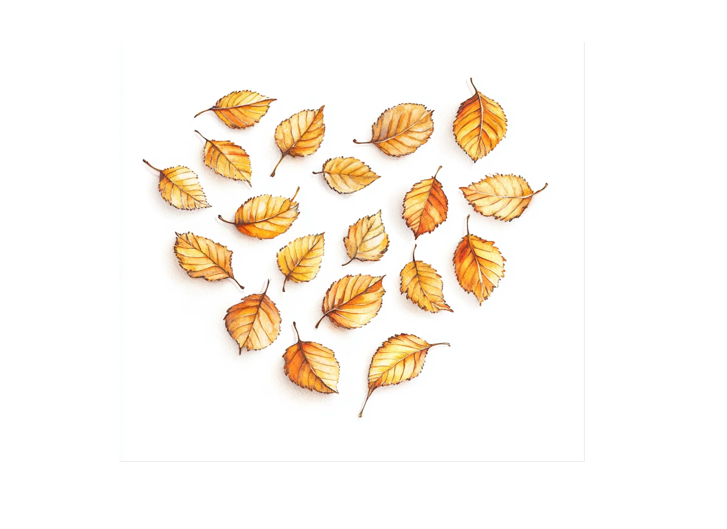 Autumn Leaves Heart Shape Clipart Bundle - Image 3