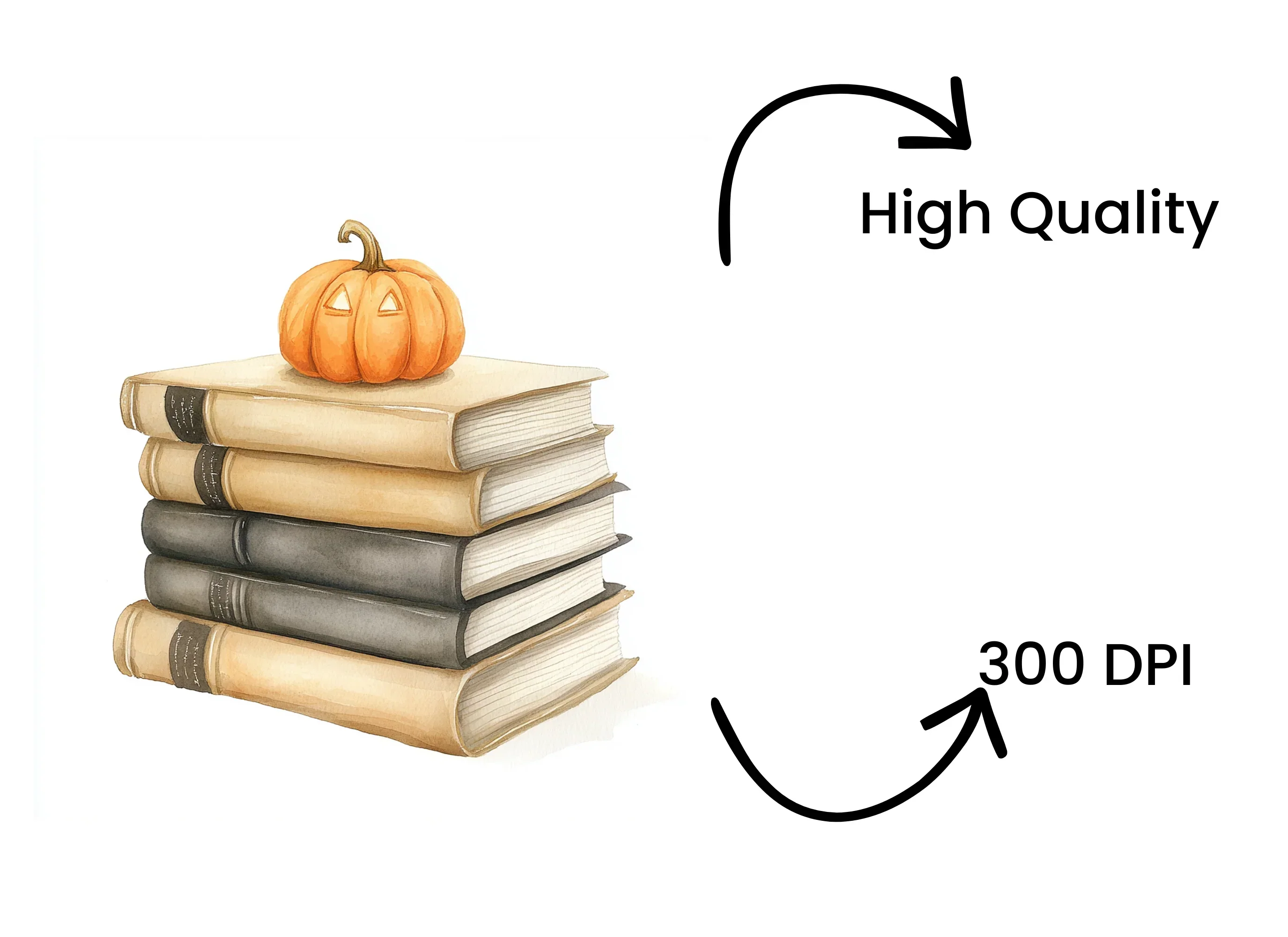 Autumn Pumpkin Book Stack Clipart Bundle - Image 4