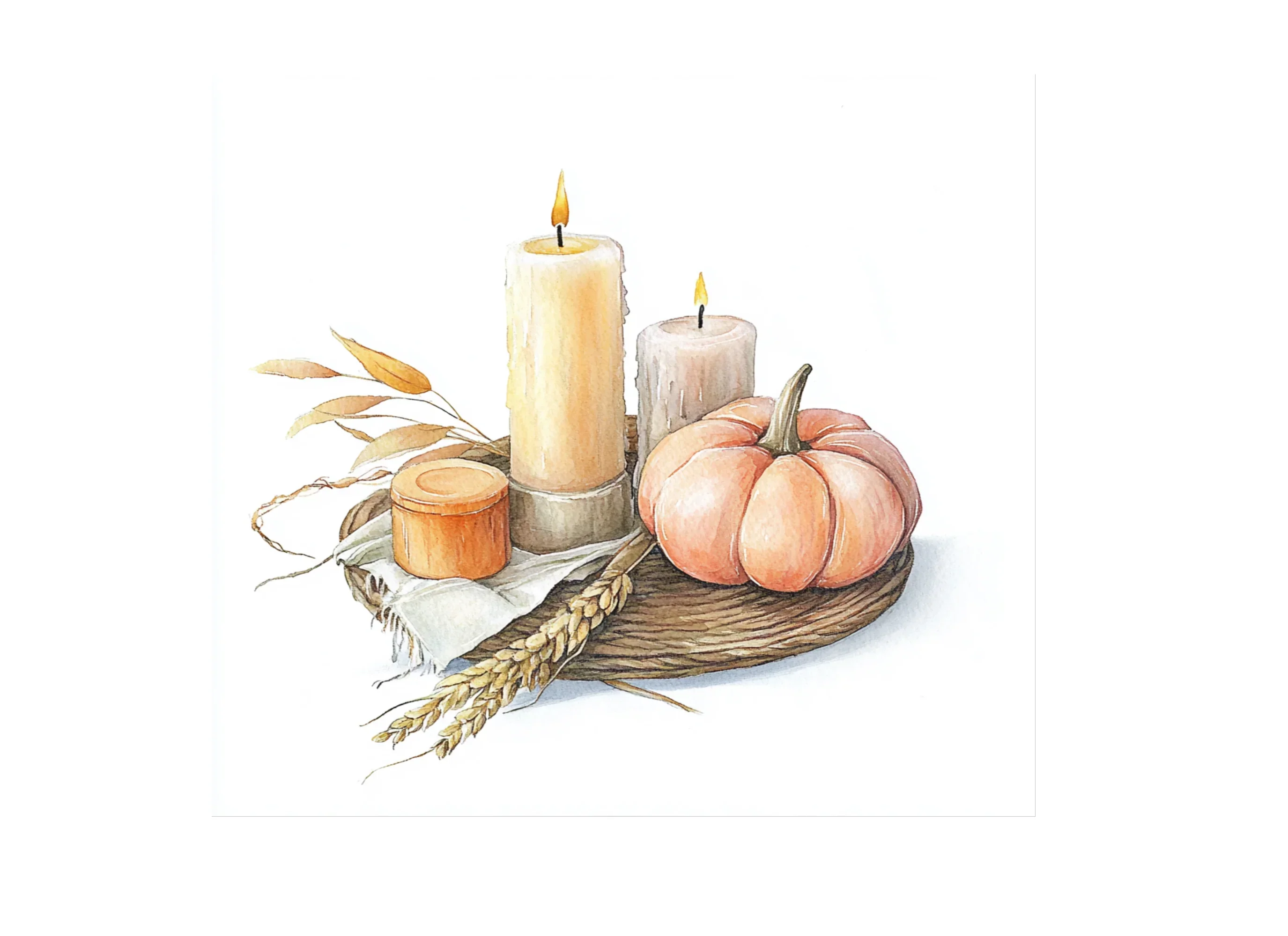 Autumn Pumpkin Candle Clipart Bundle - Image 2