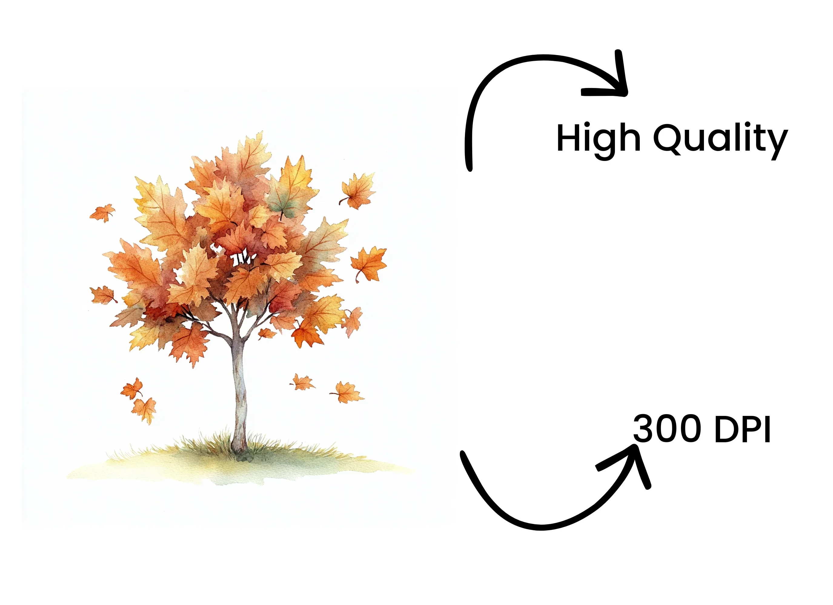 Autumn Trees with Falling Leaves Clipart Bundle - Image 4