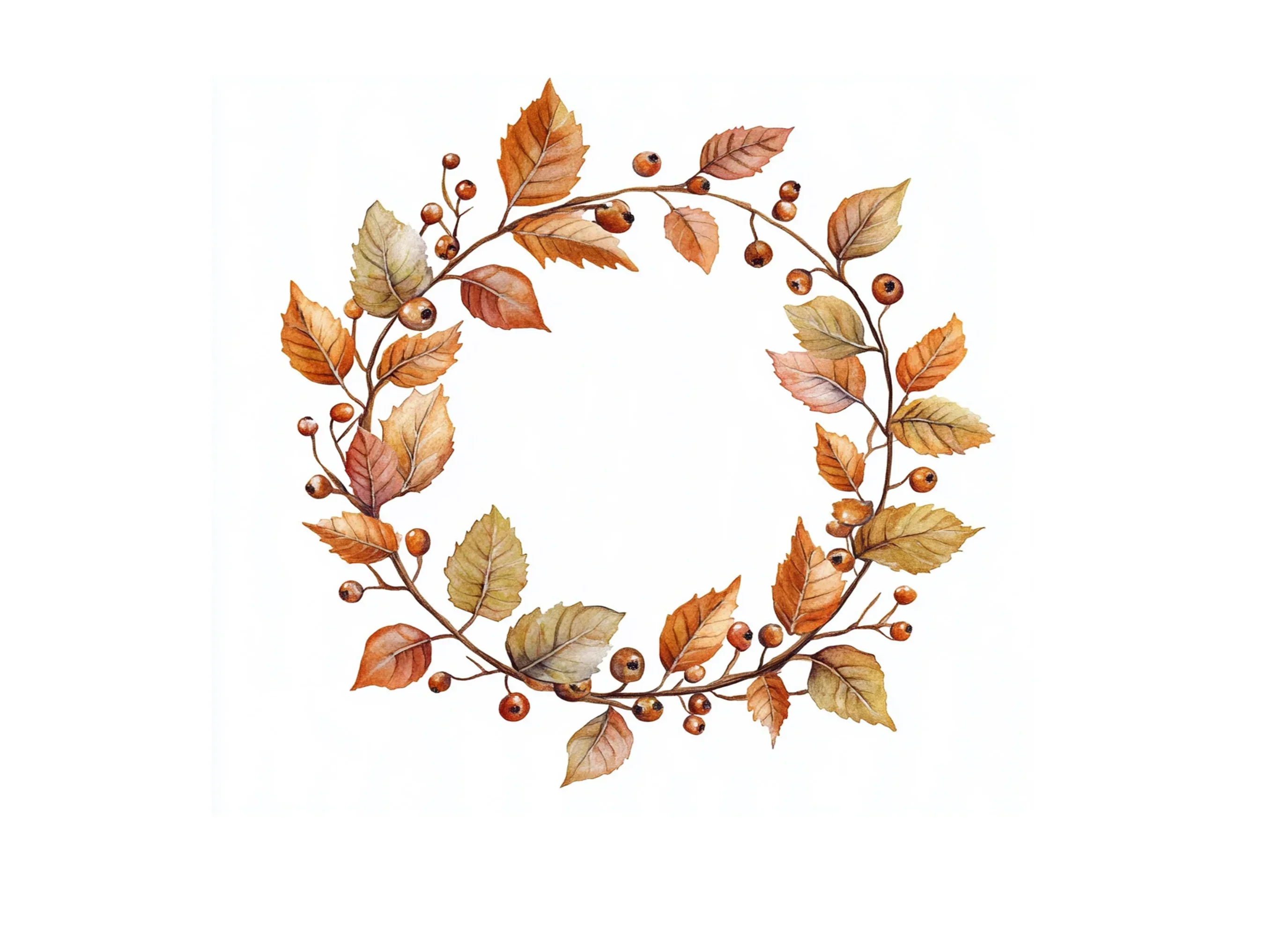 Autumn Wreath Clipart Bundle - Image 3