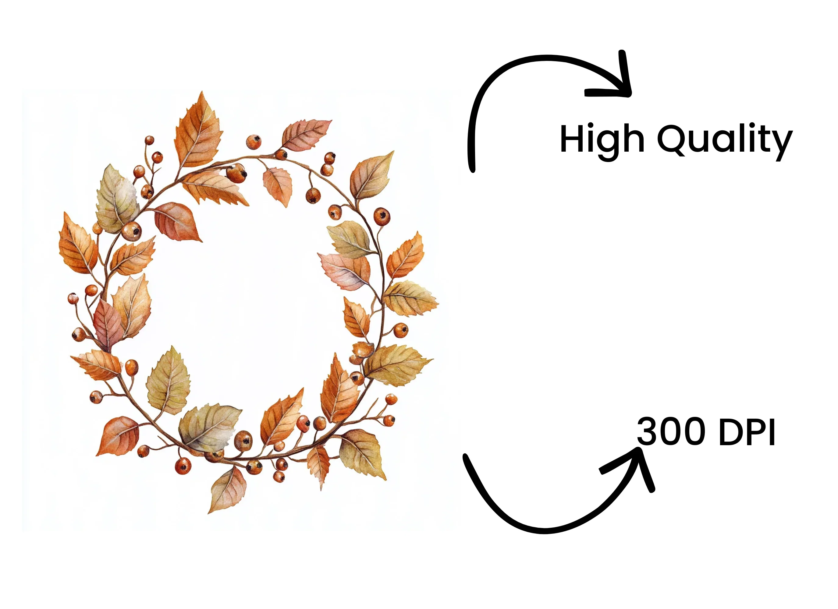 Autumn Wreath Clipart Bundle - Image 4