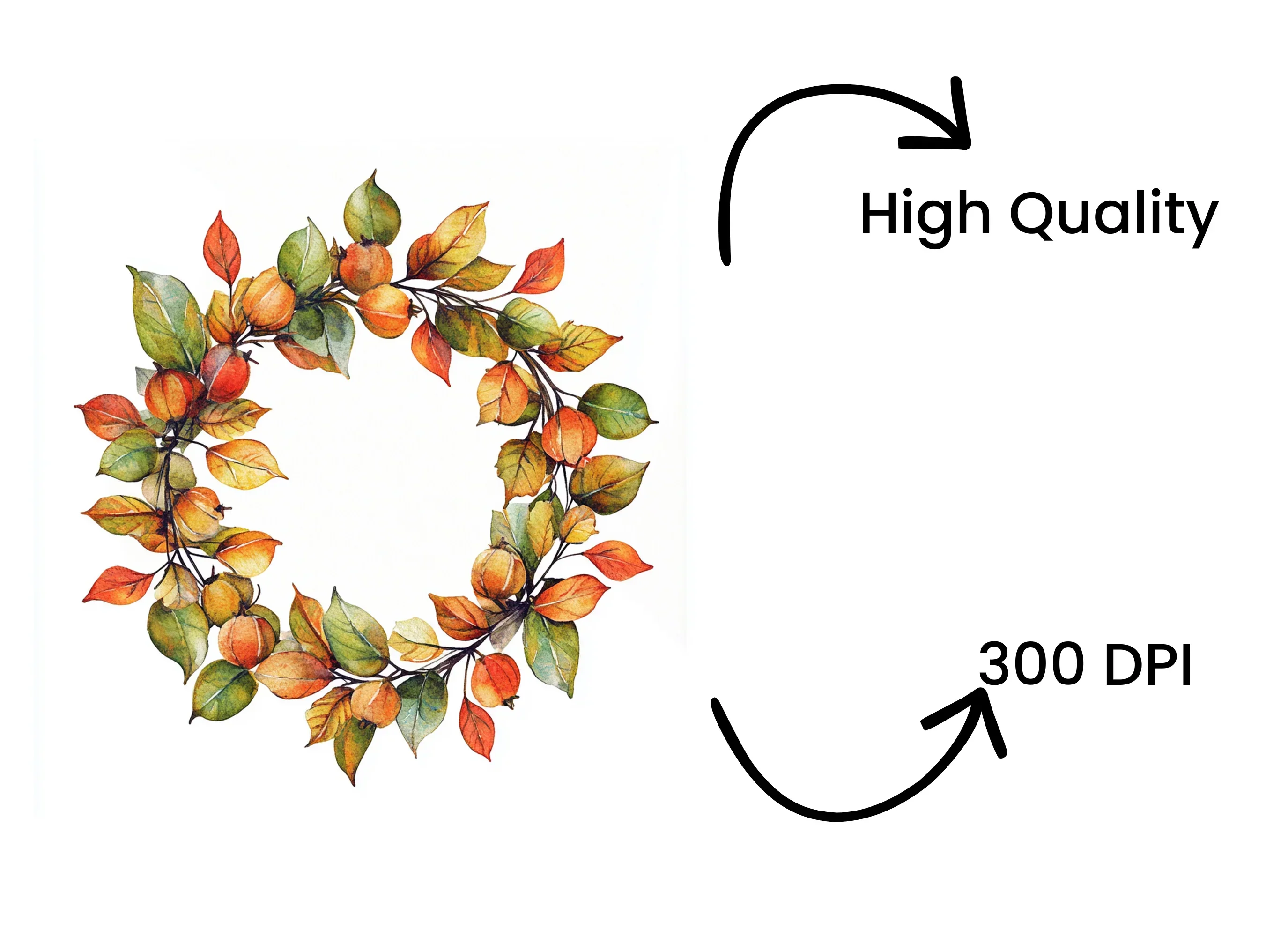 Autumn Wreath Clipart Bundle - Image 4