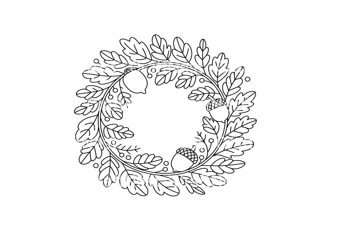 Autumn Wreath Coloring Books - Image 2