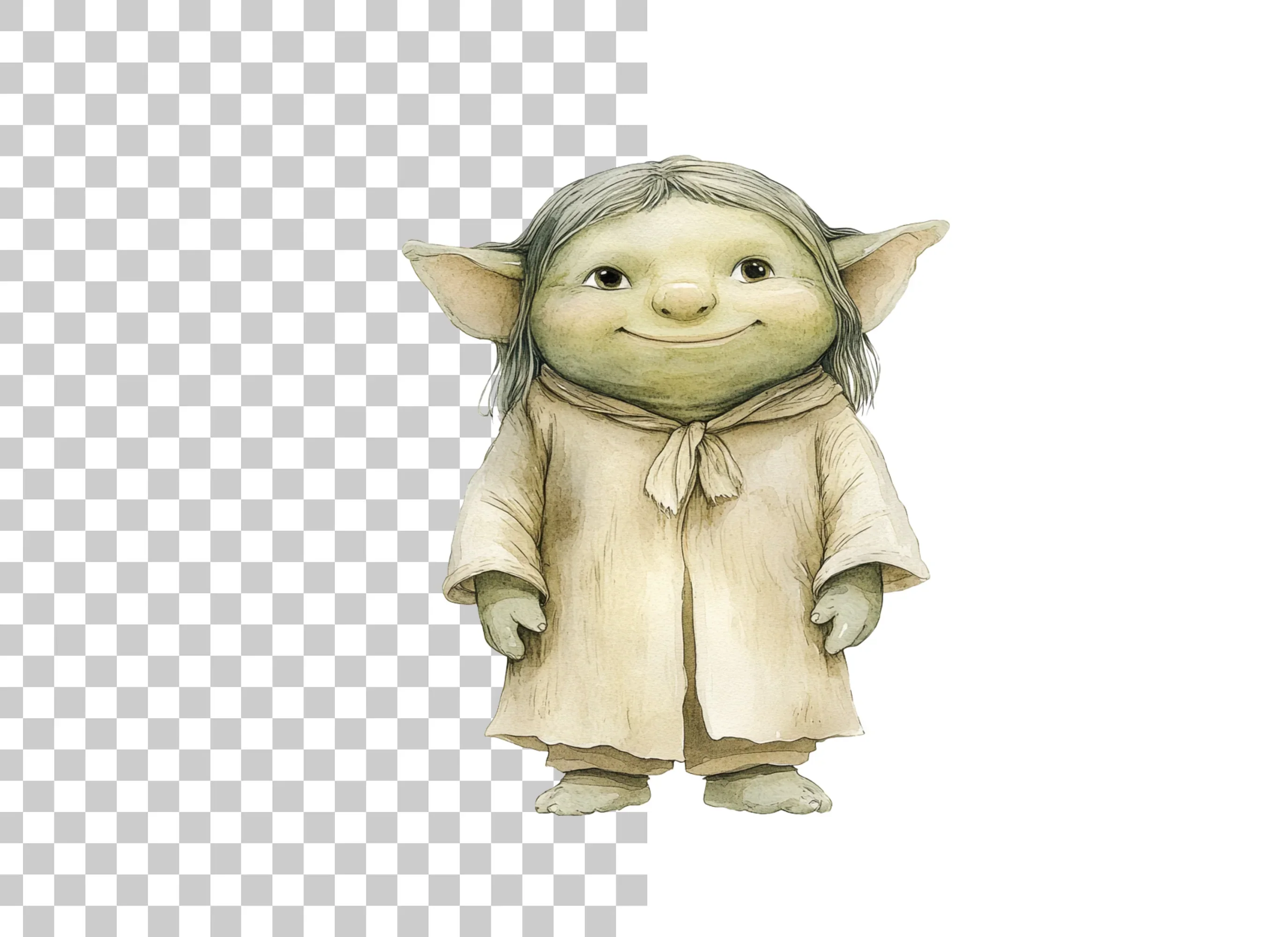 Baby Yoda Style Creatures Clipart Bundle - Image 3