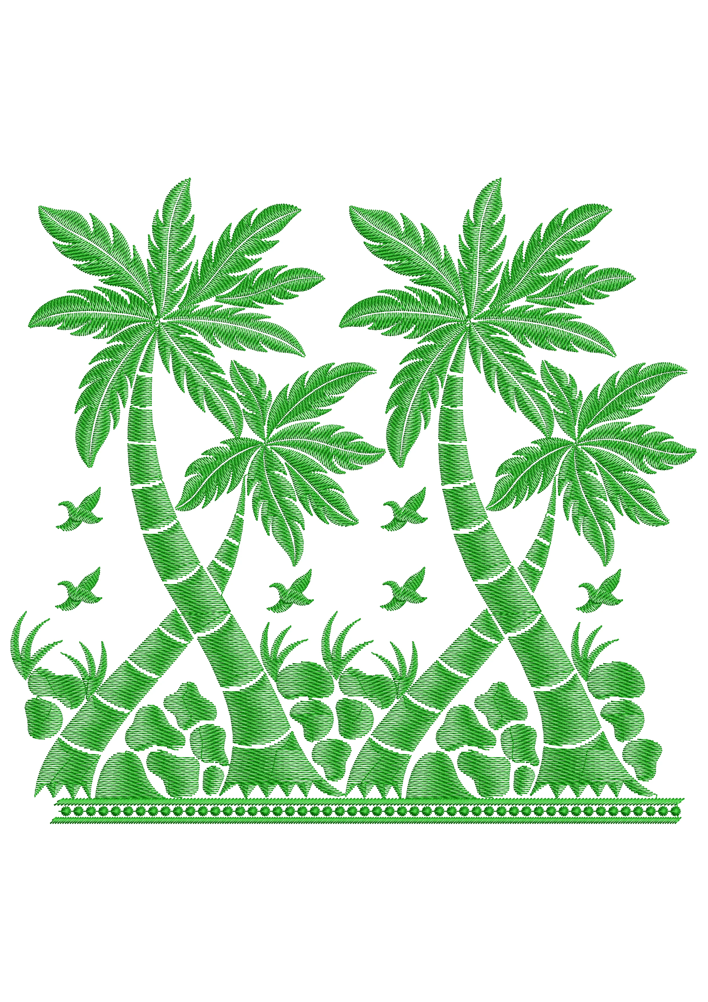 Banana Plants Embroidery Design