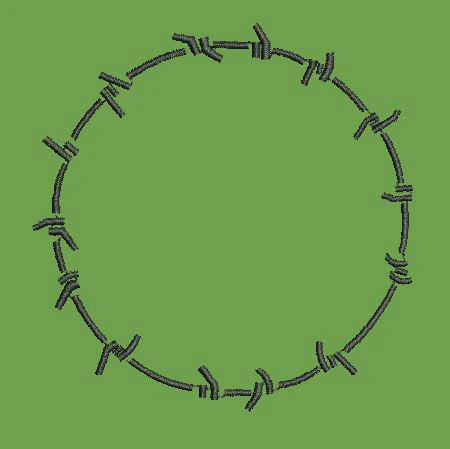 Barbed Wire Circle Embroidery Design