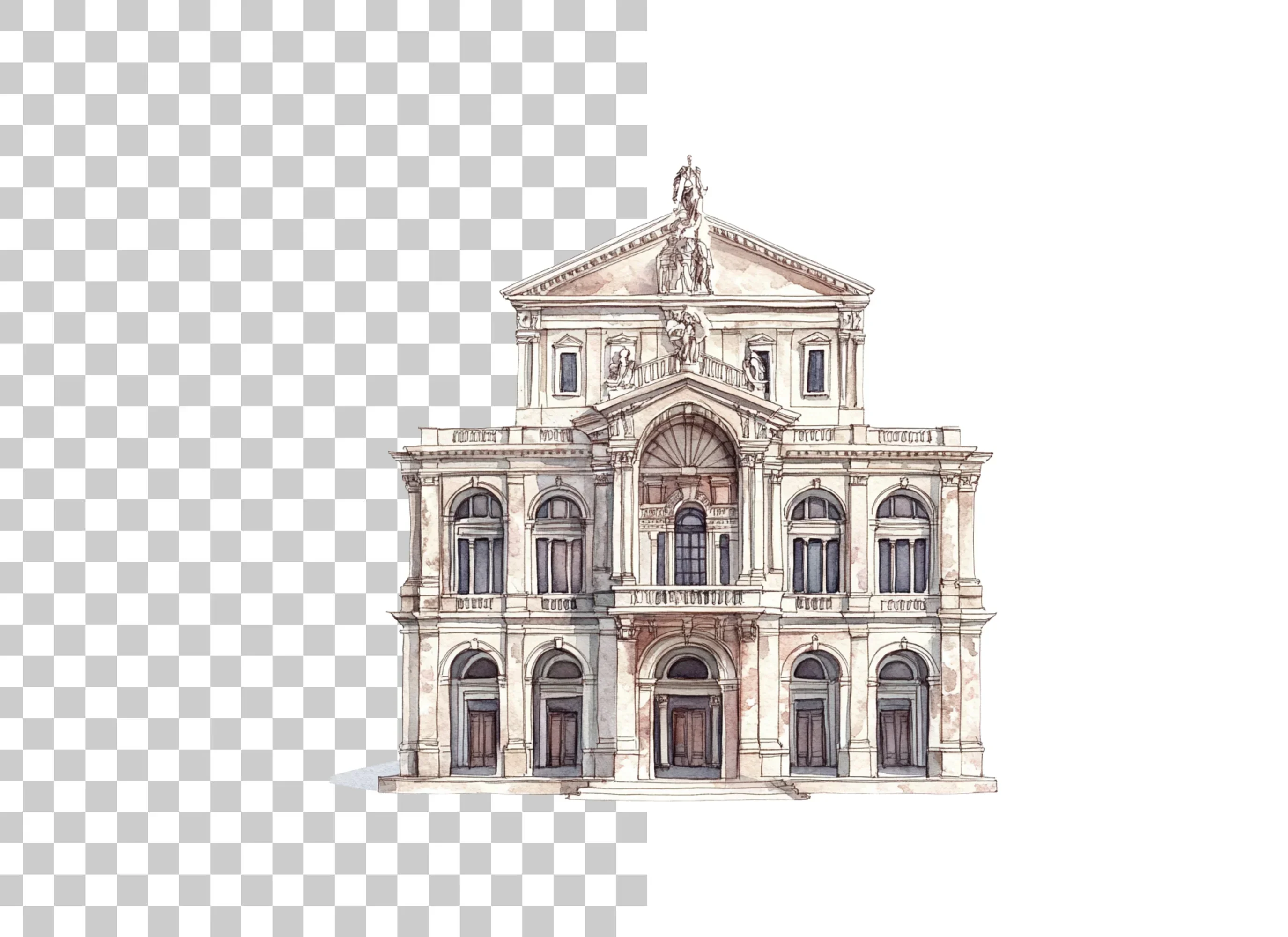 Baroque Palace Architecture Clipart Bundle - Image 6