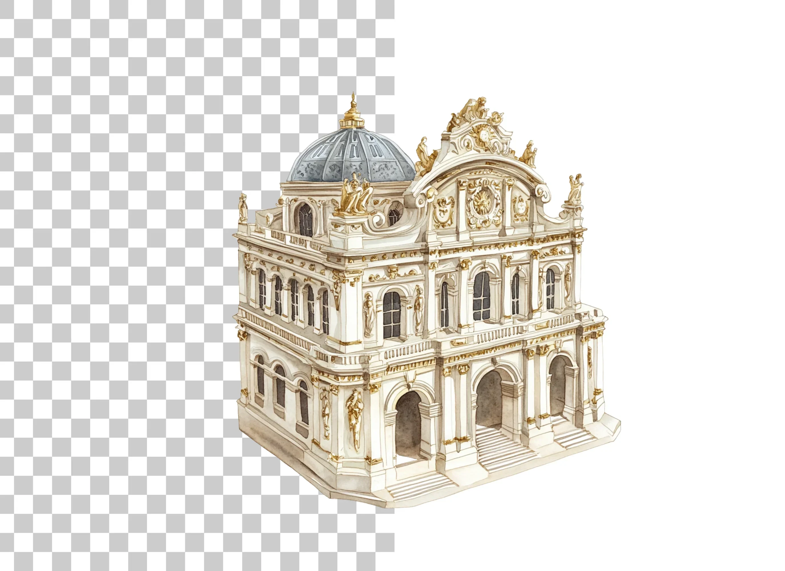 Baroque Palace Architecture Clipart Bundle - Image 2