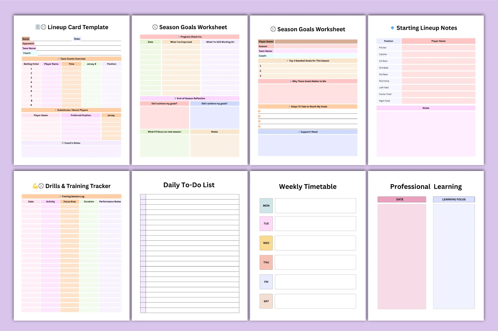 Baseball Planner Template - Image 4