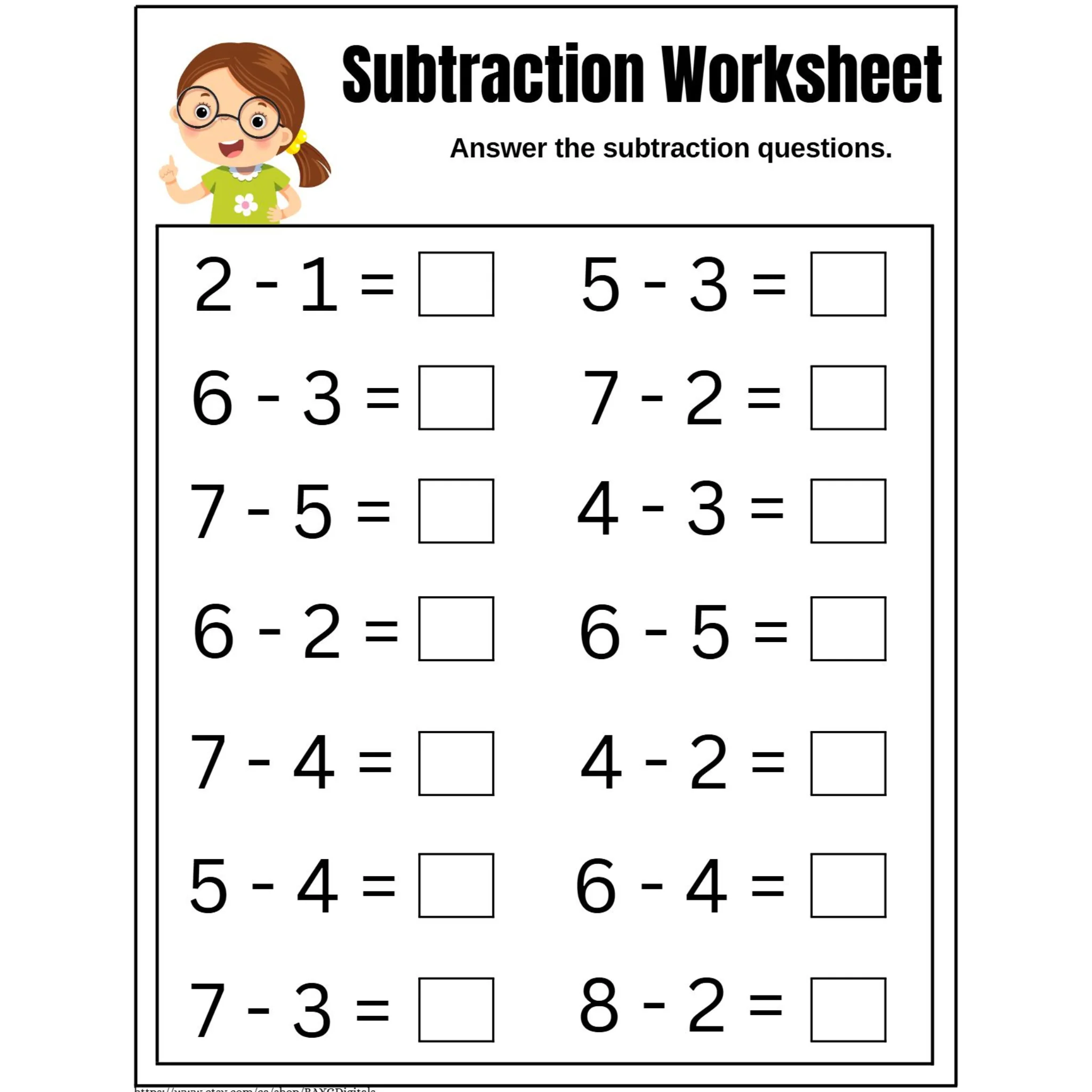 Basic Subtraction Practice Worksheets - Image 3