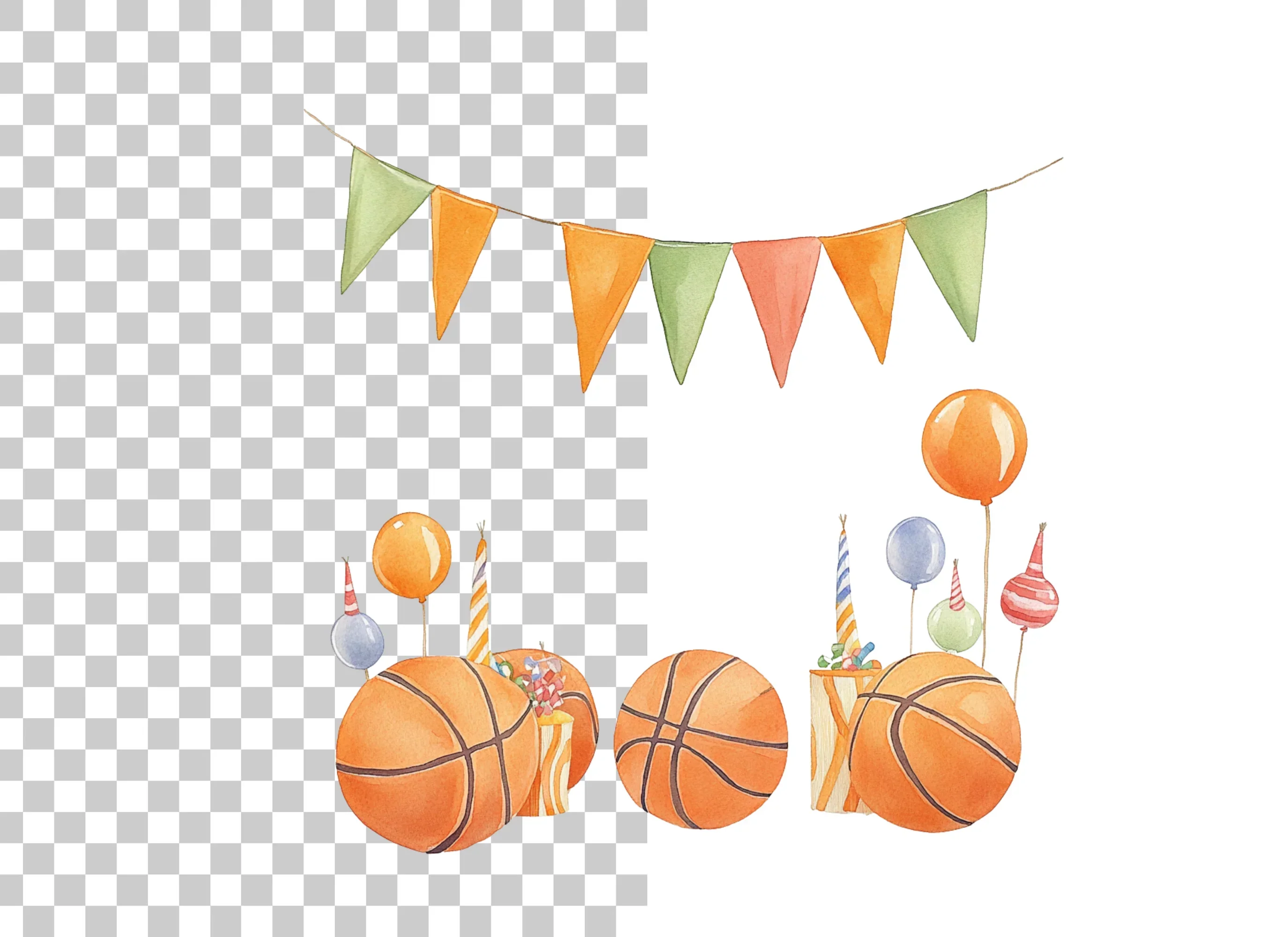 Basketball Birthday Party Clipart Bundle - Image 6
