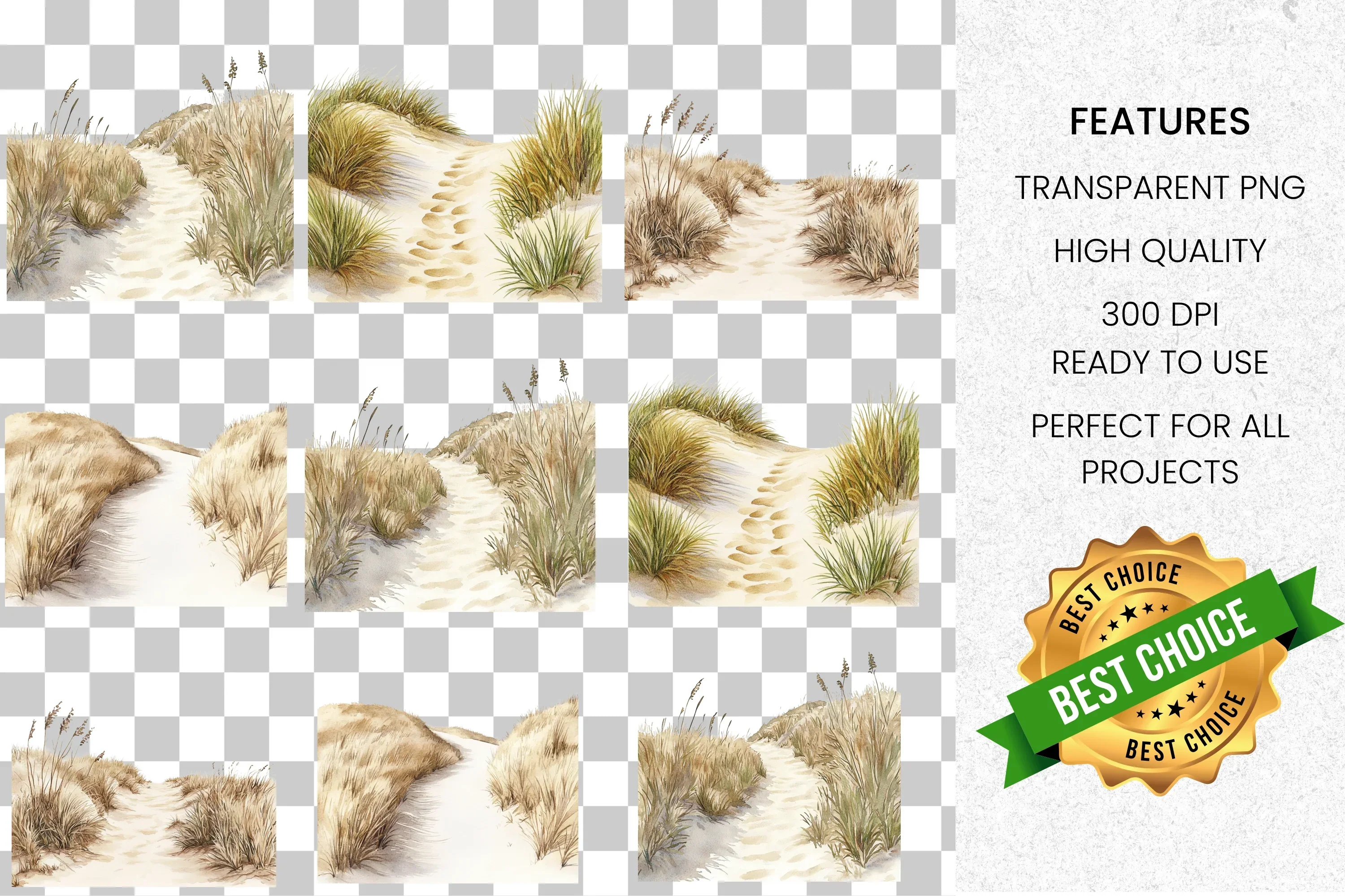 Beach Dunes Coastal Clipart Bundle - Image 2