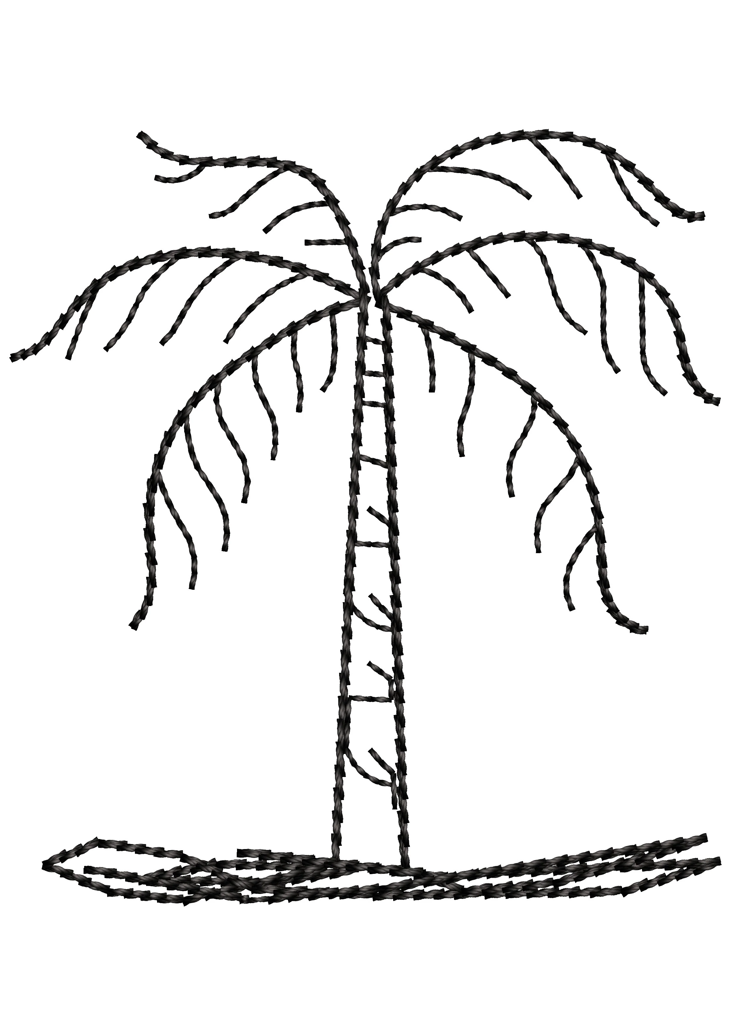 Beach Plant Embroidery Design