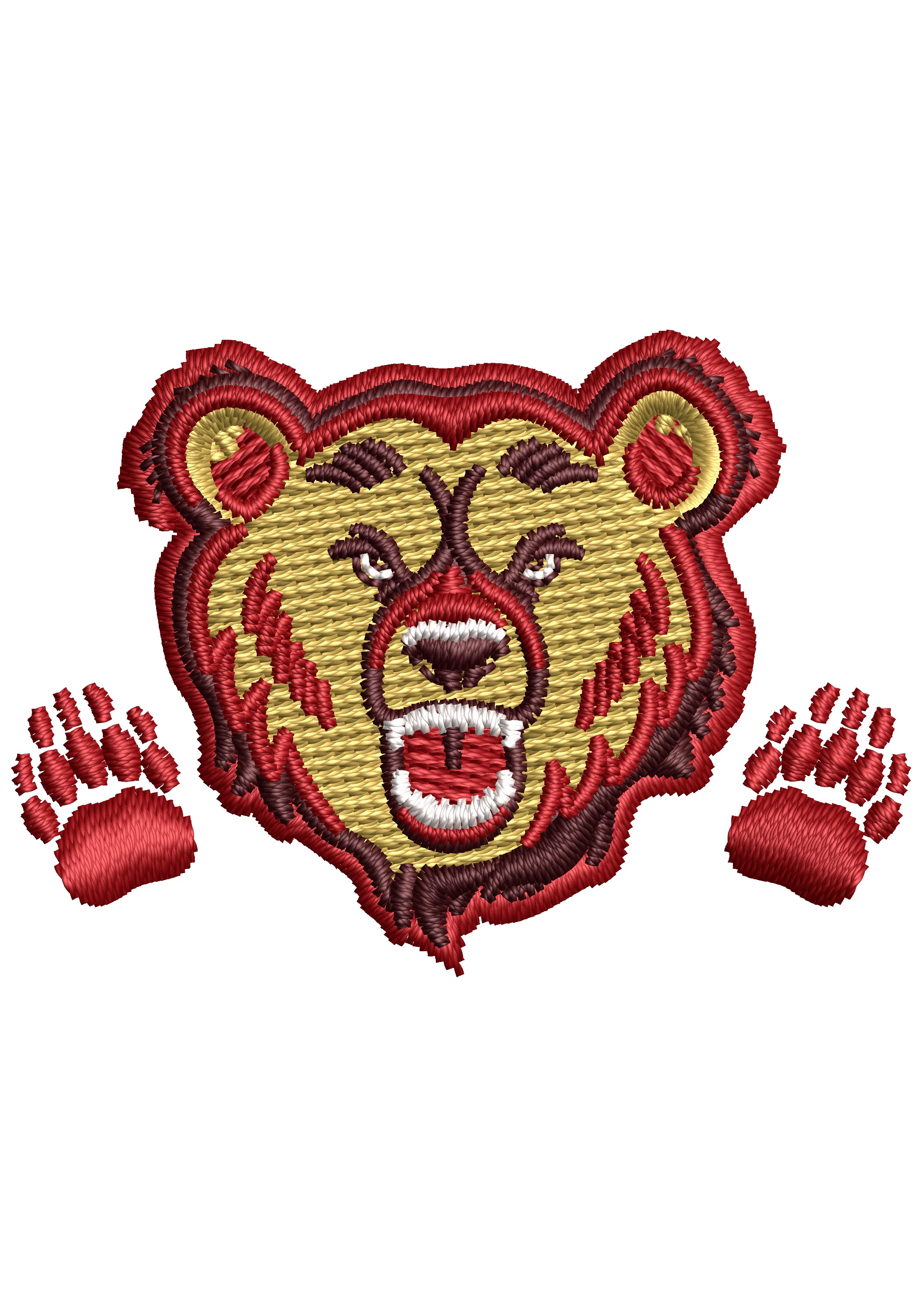 Bear Handsup Embroidery Design
