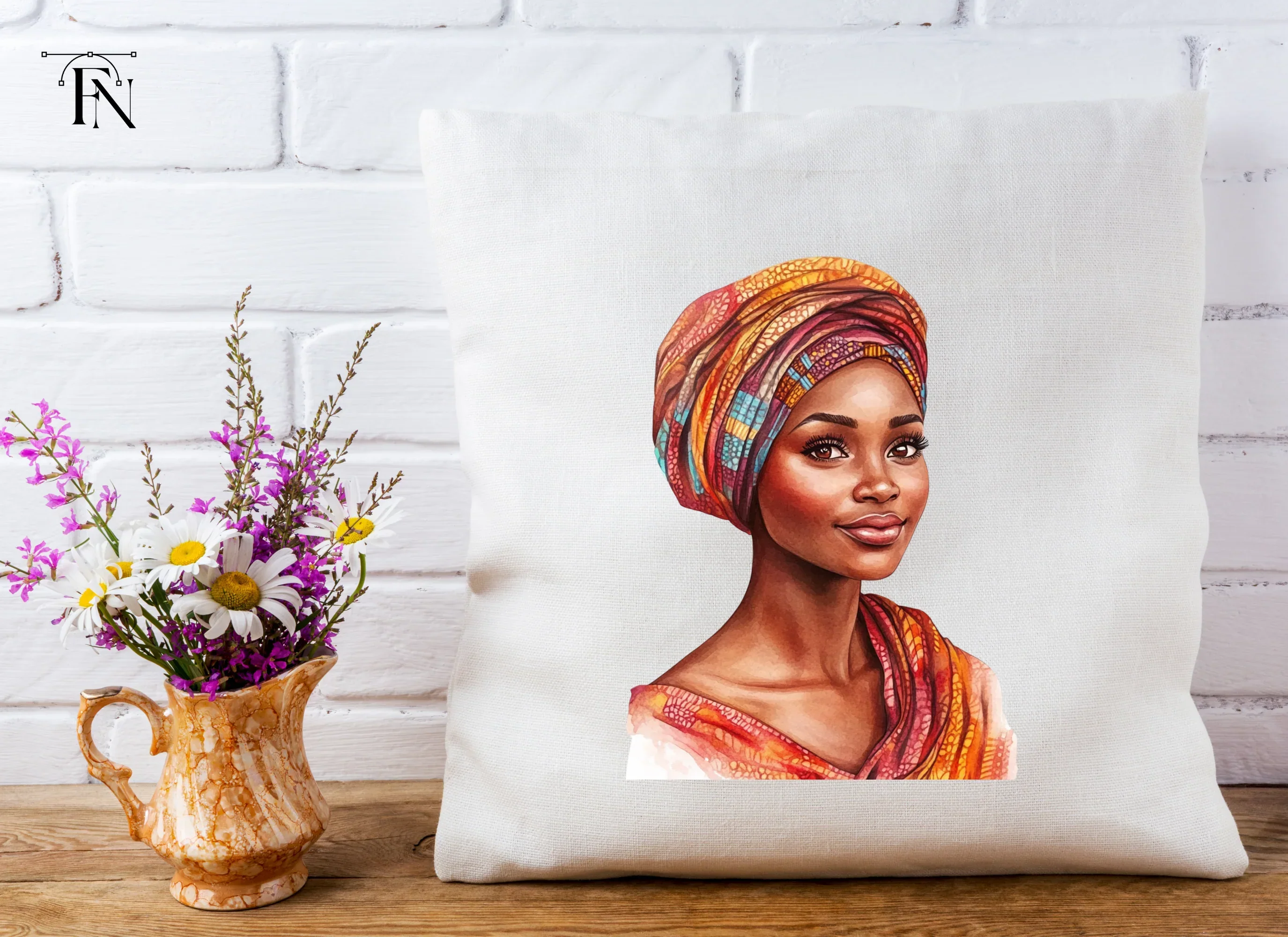 Beautiful African Woman Turban Clipart Bundle - Image 5