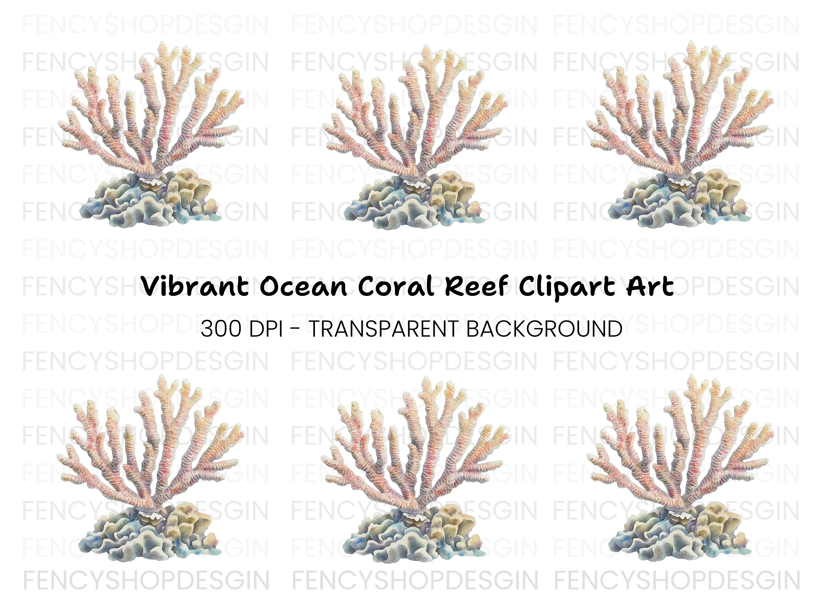 Beautiful Coral Clipart Bundle