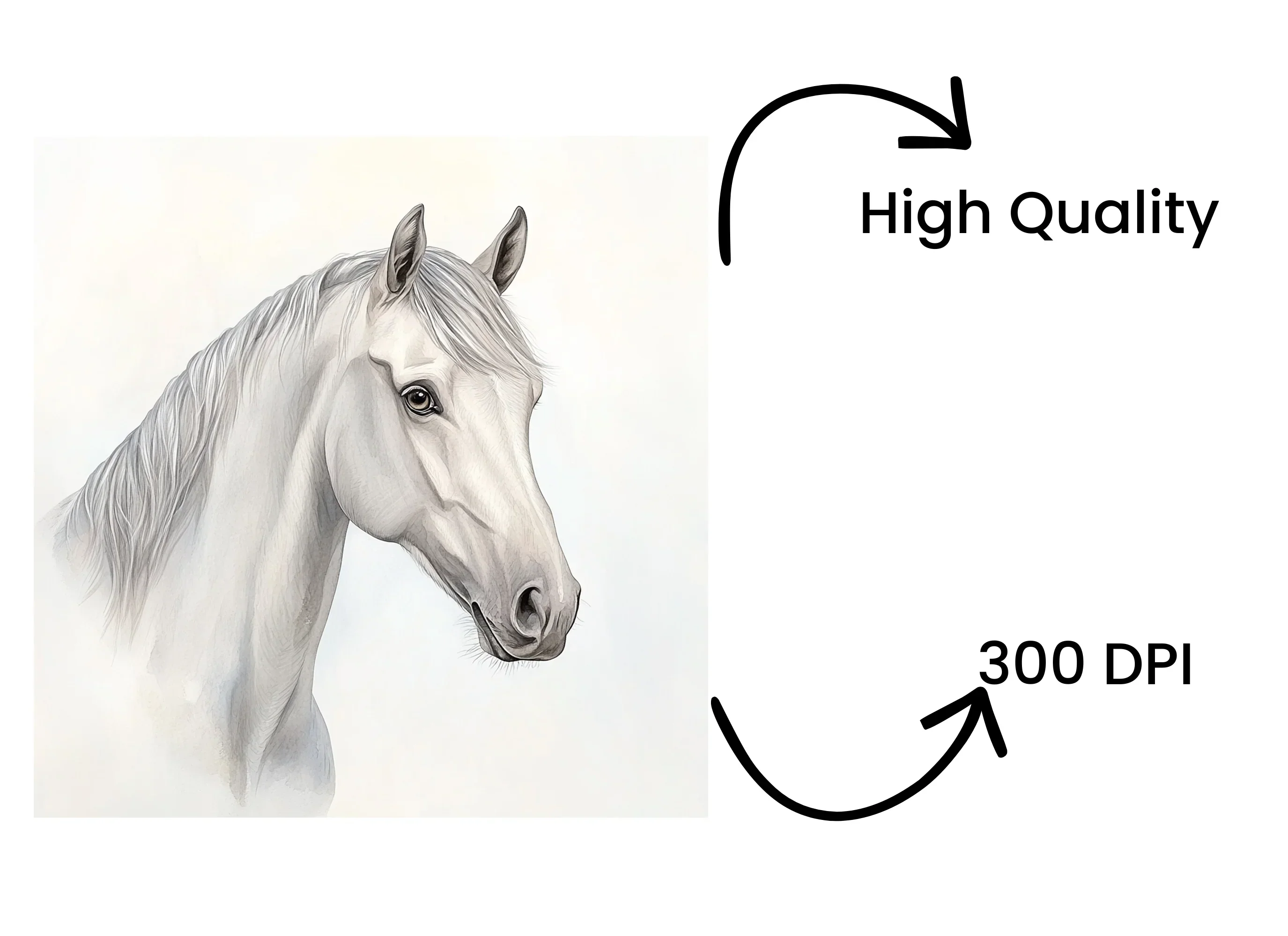 Beautiful White Horse Head Clipart Bundle - Image 4
